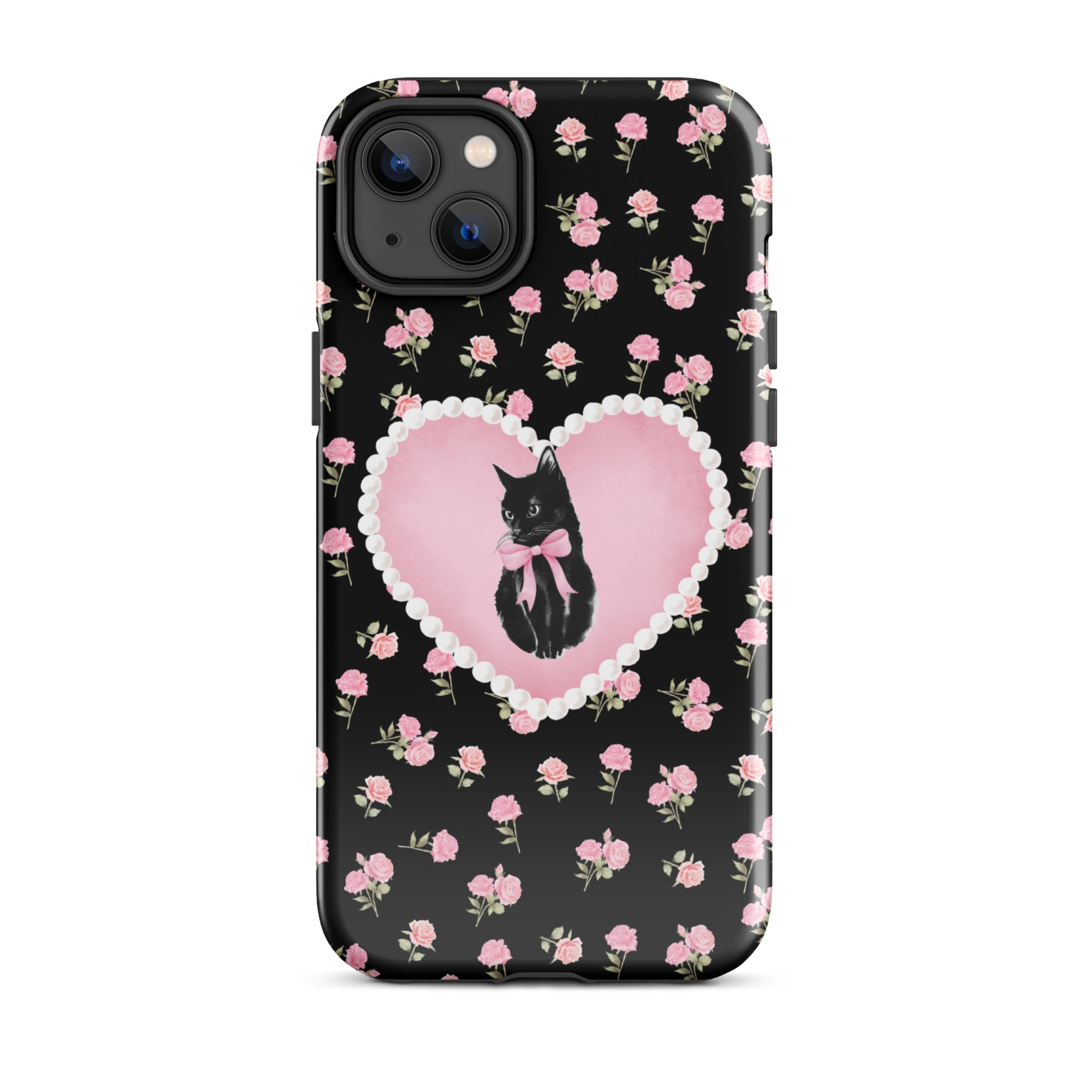 Black Féline Roses iPhone Case