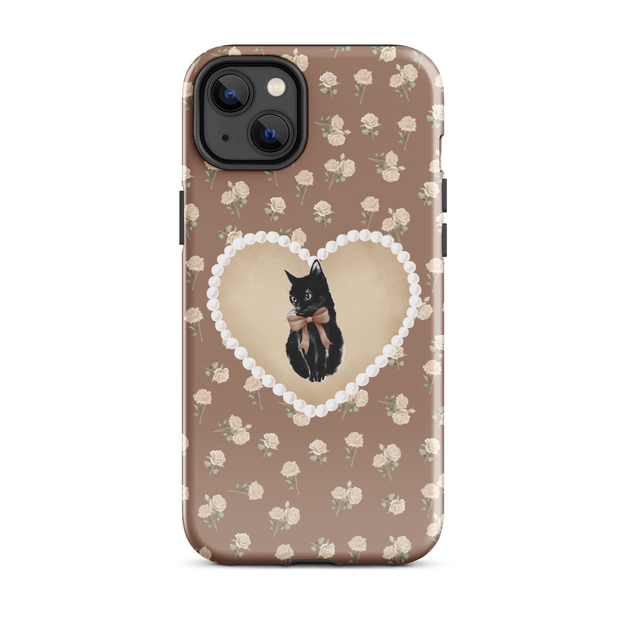 Brown Féline Roses iPhone Case