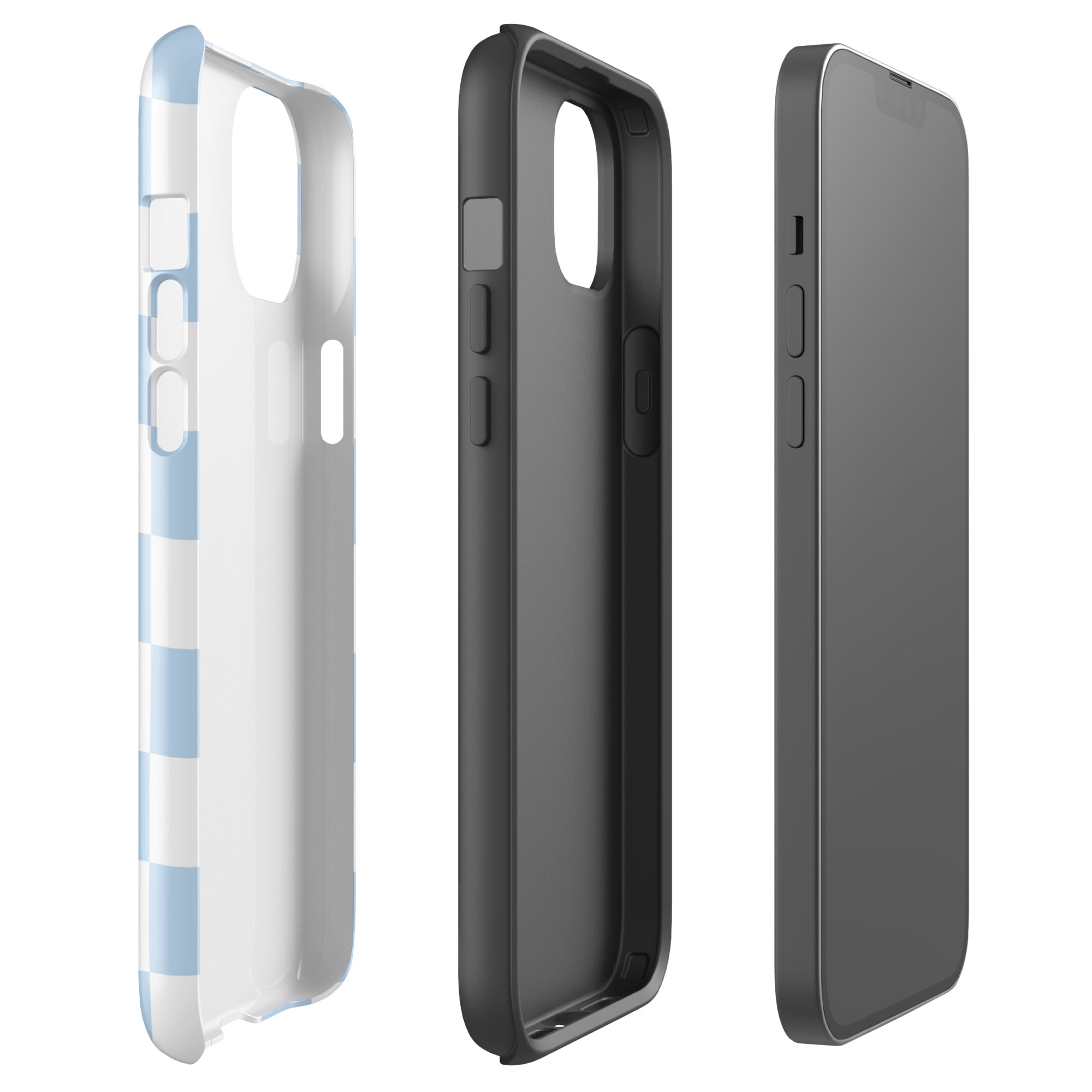 Pastel Blue Checkered iPhone Case