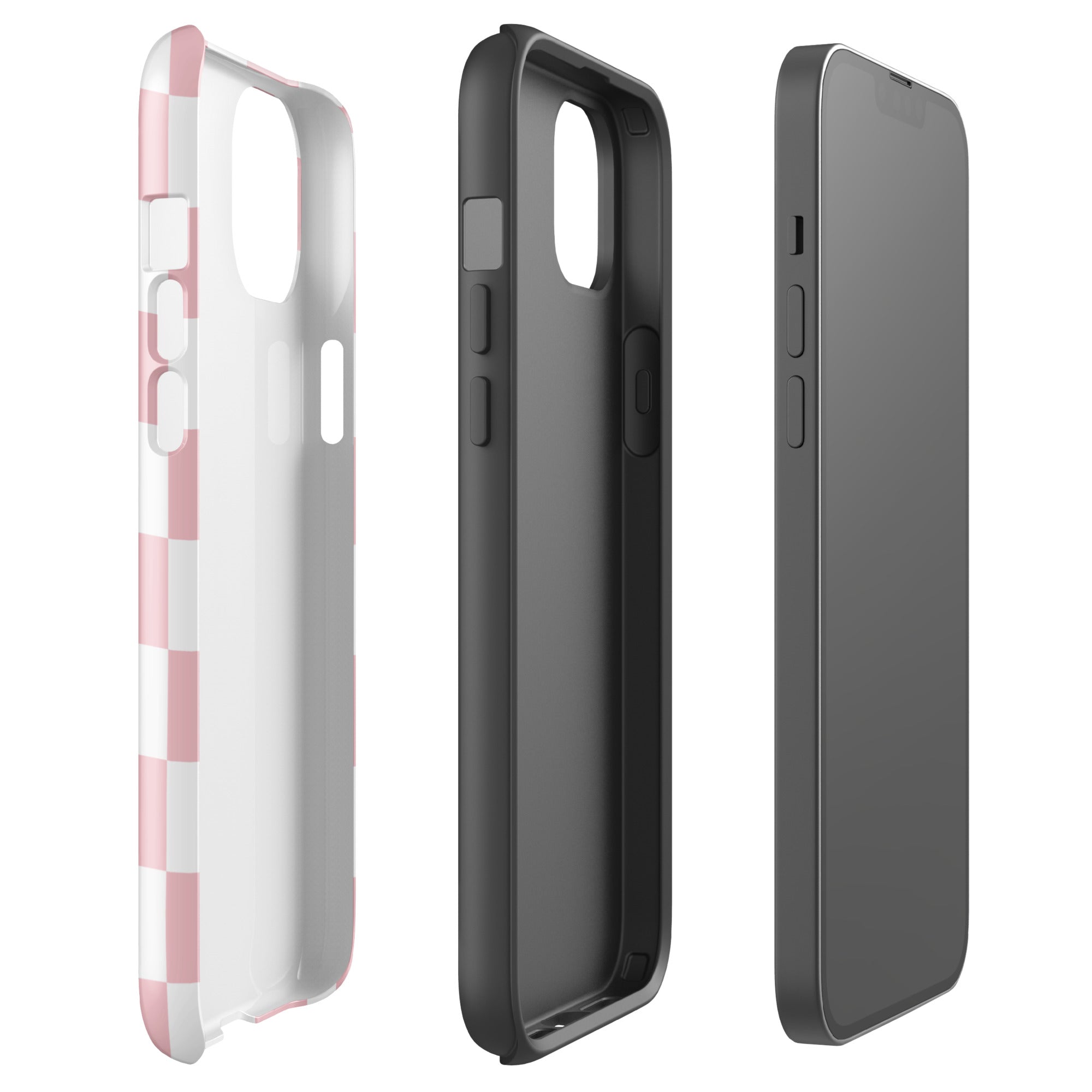 Pastel Pink Checkered iPhone Case