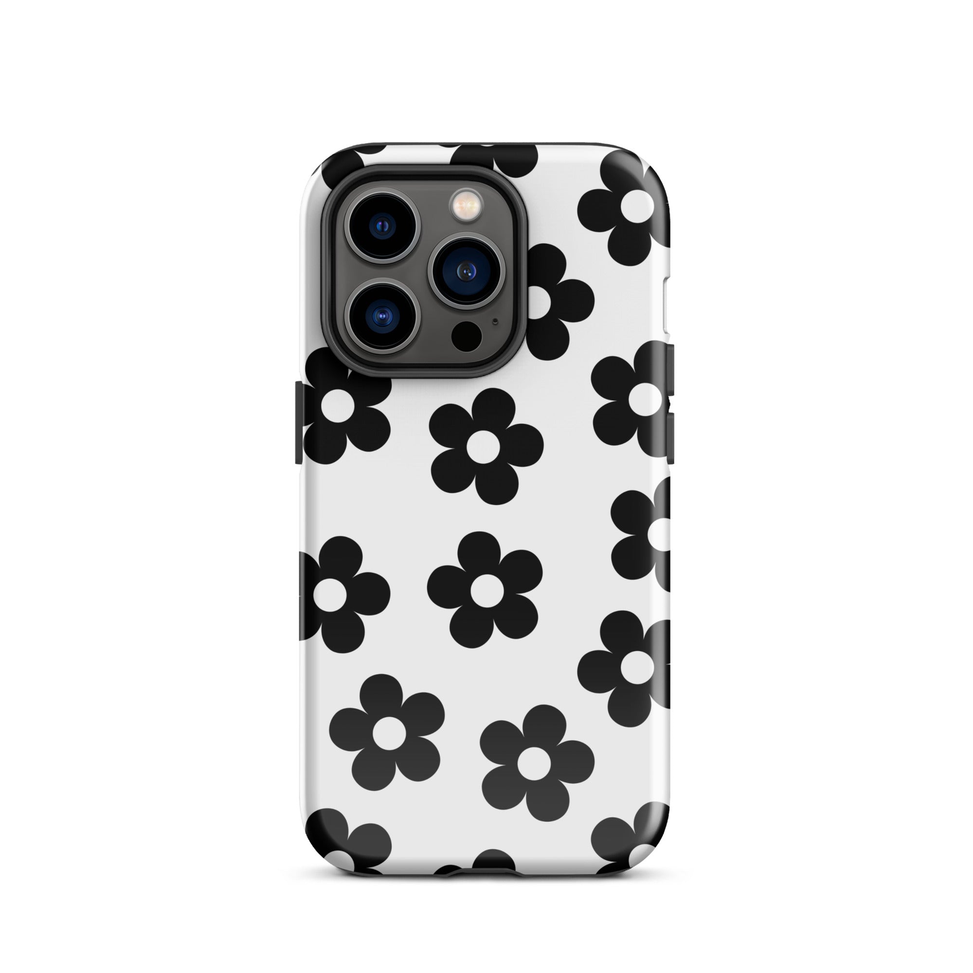 White Retro Flowers iPhone Case
