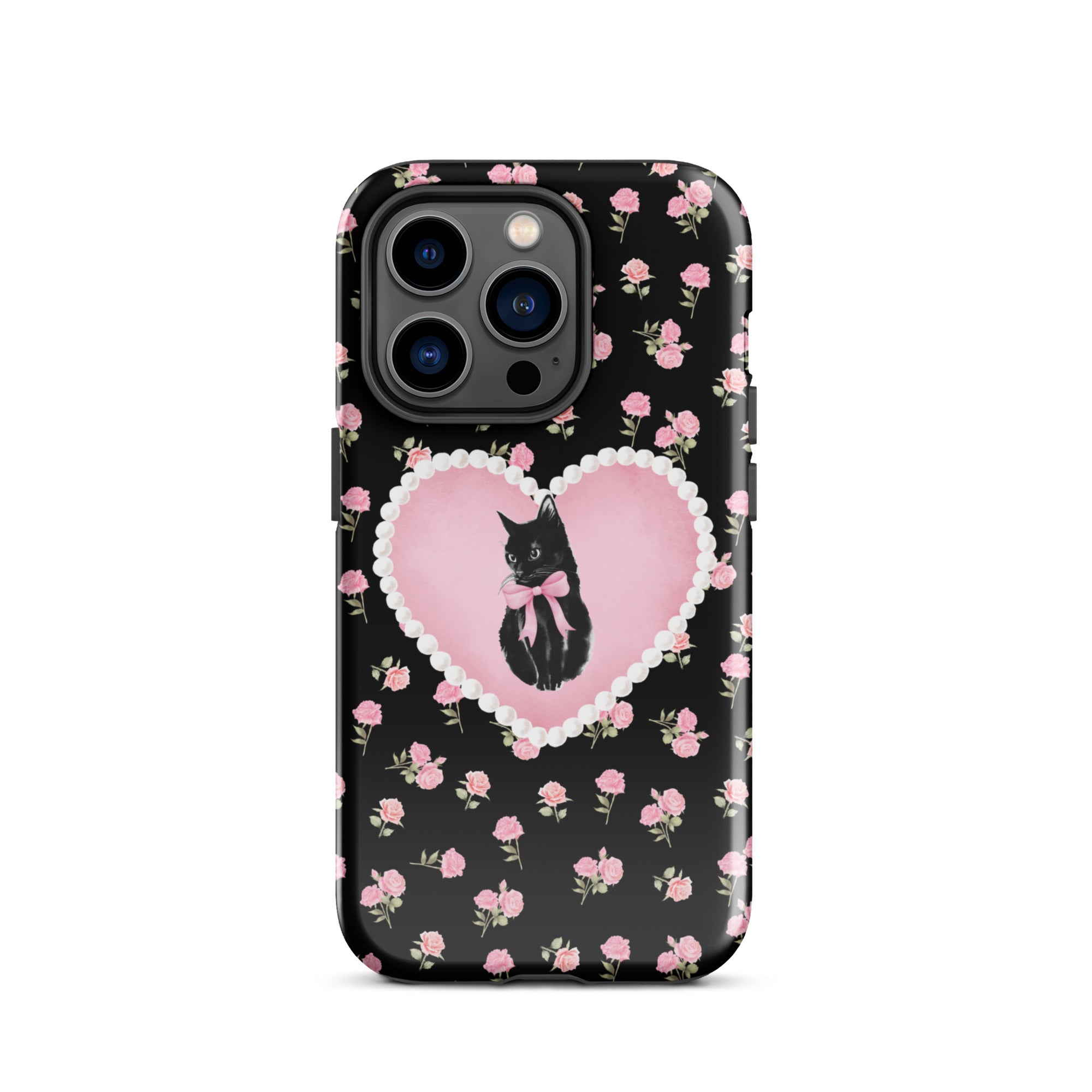Black Féline Roses iPhone Case