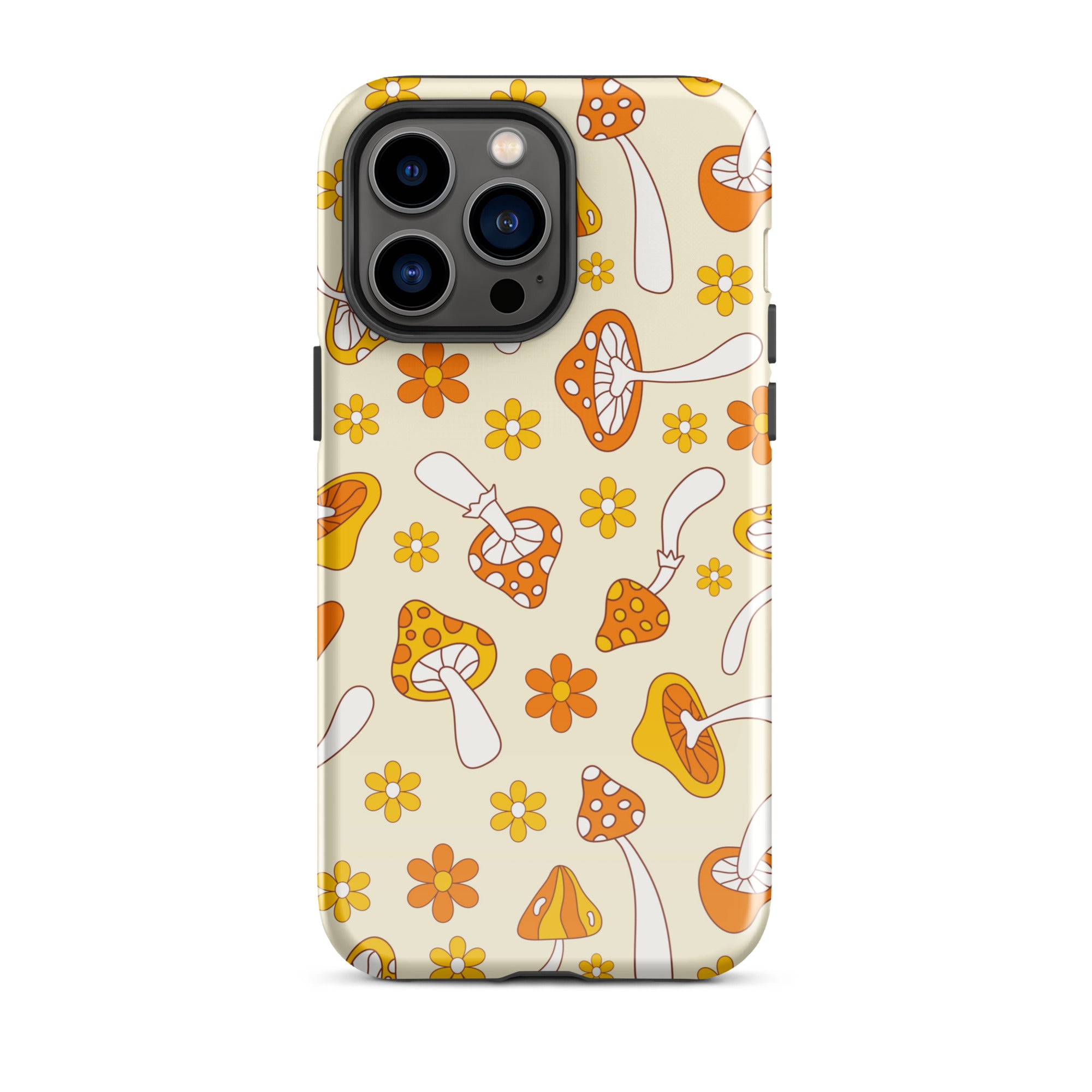 Retro Mushrooms iPhone Case iPhone 14 Pro Max Glossy