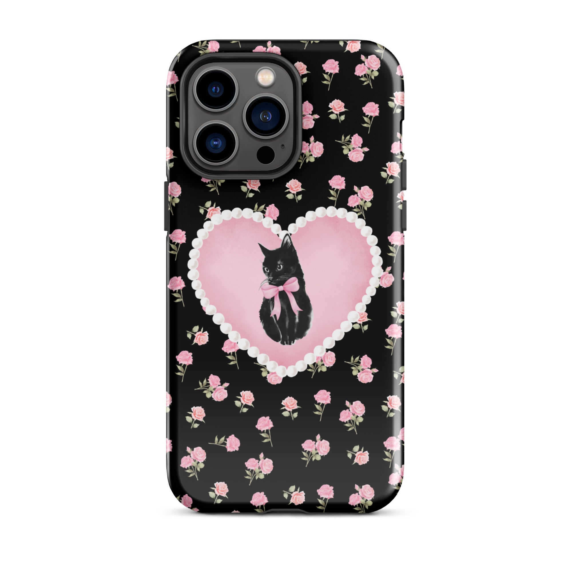 Black Féline Roses iPhone Case