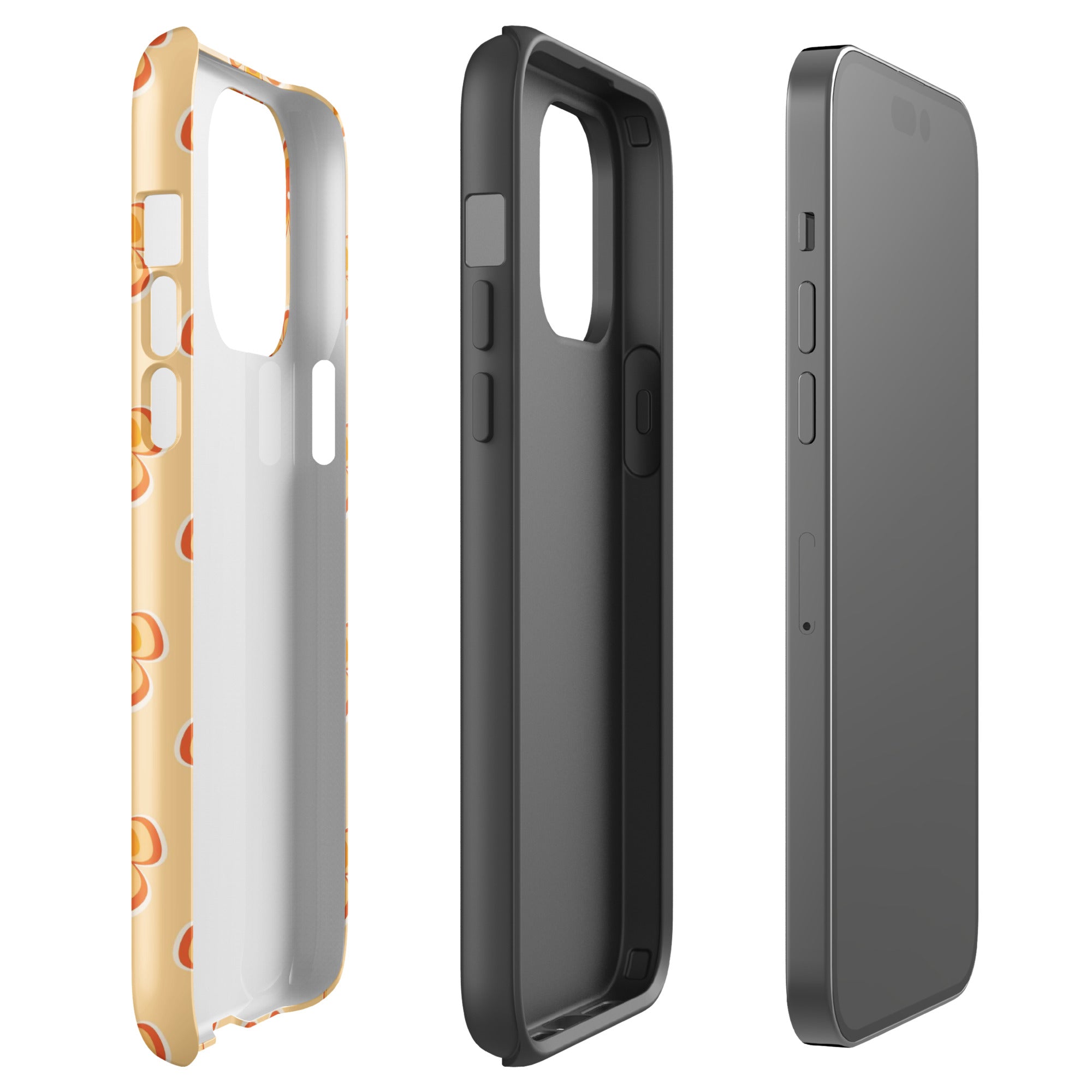 Orange Retro Flowers iPhone Case