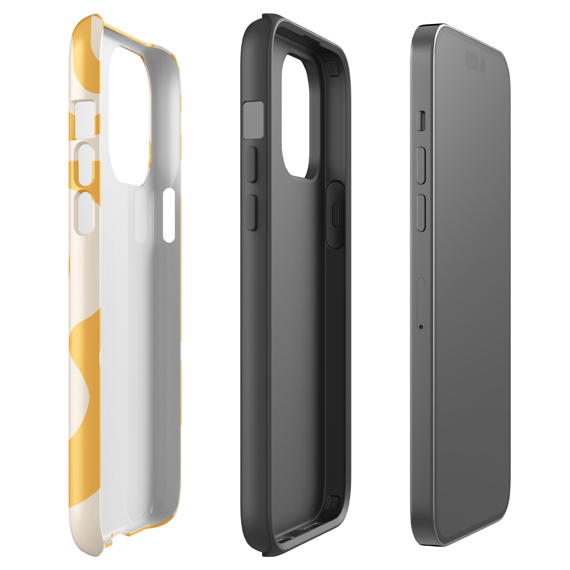Yellow Retro Flowers iPhone Case