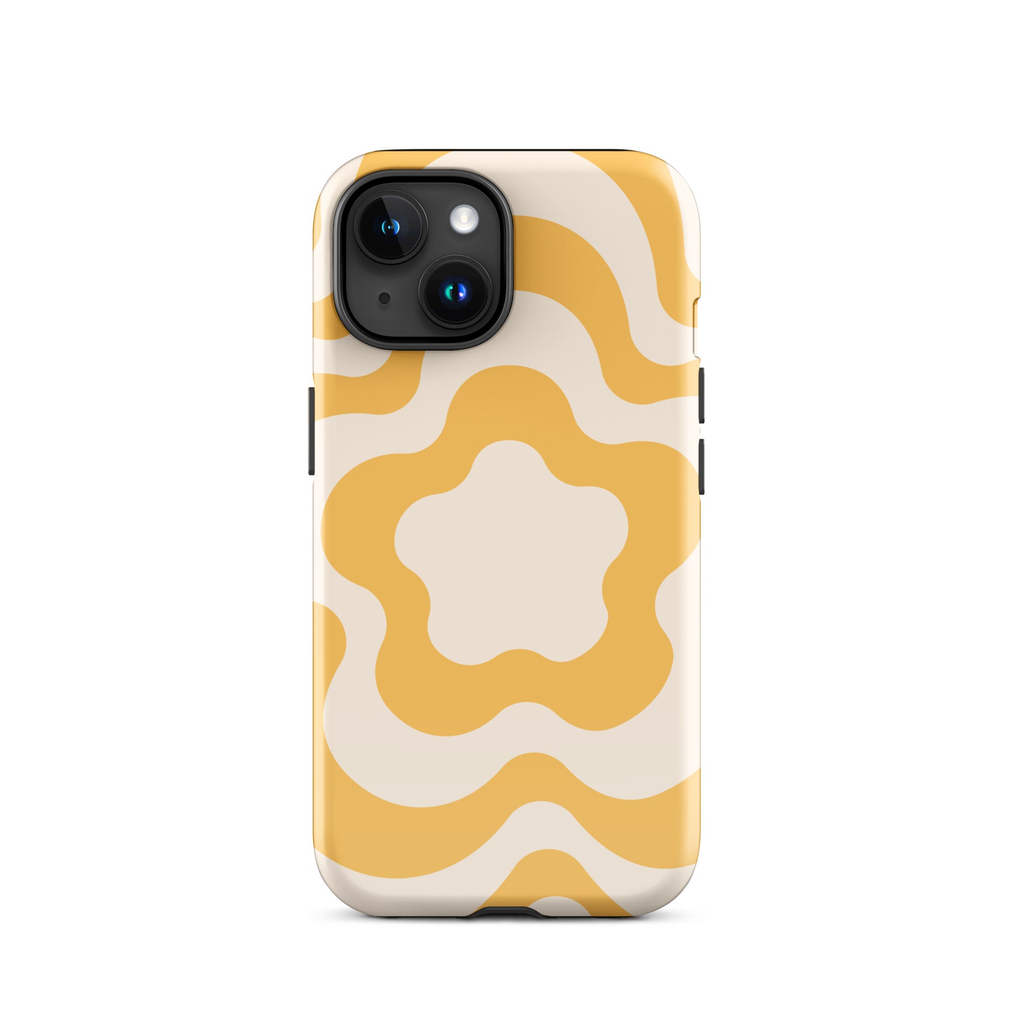 Yellow Retro Flowers iPhone Case iPhone 15 Glossy