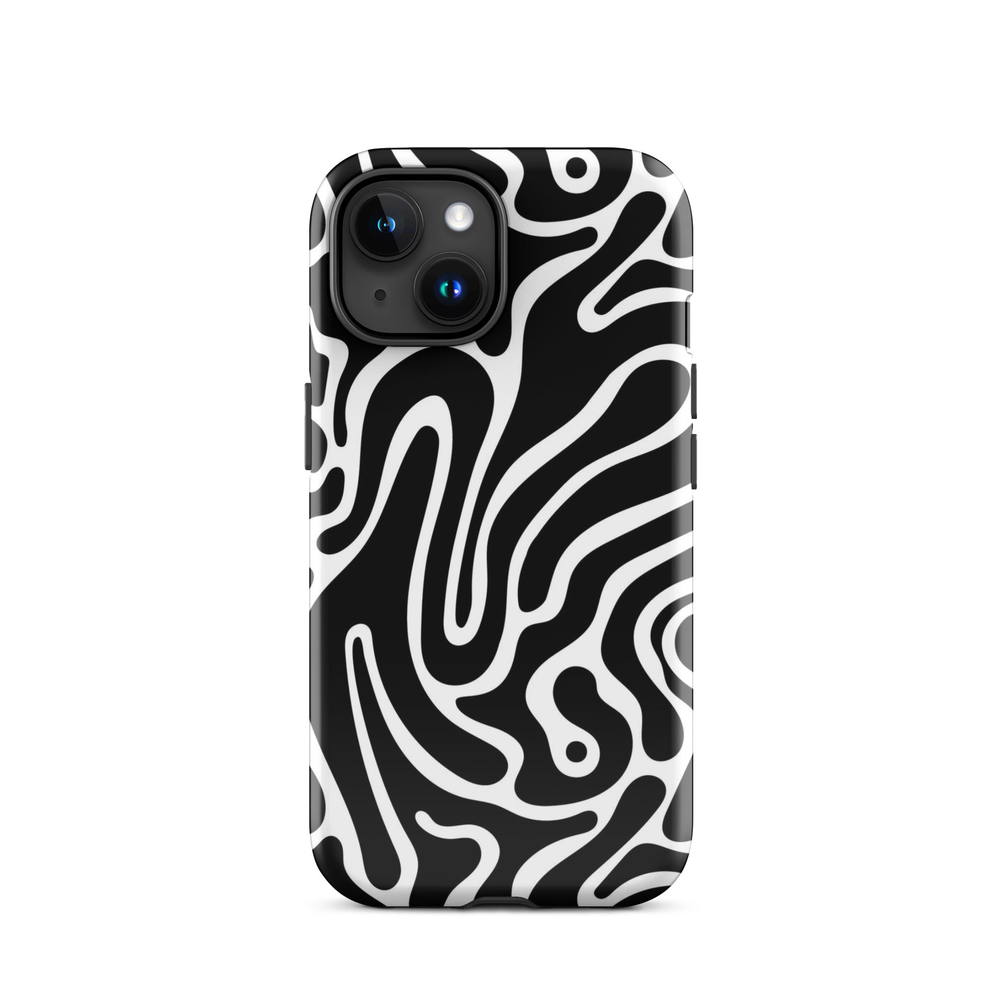 Wavy Noir iPhone Case iPhone 15 Glossy