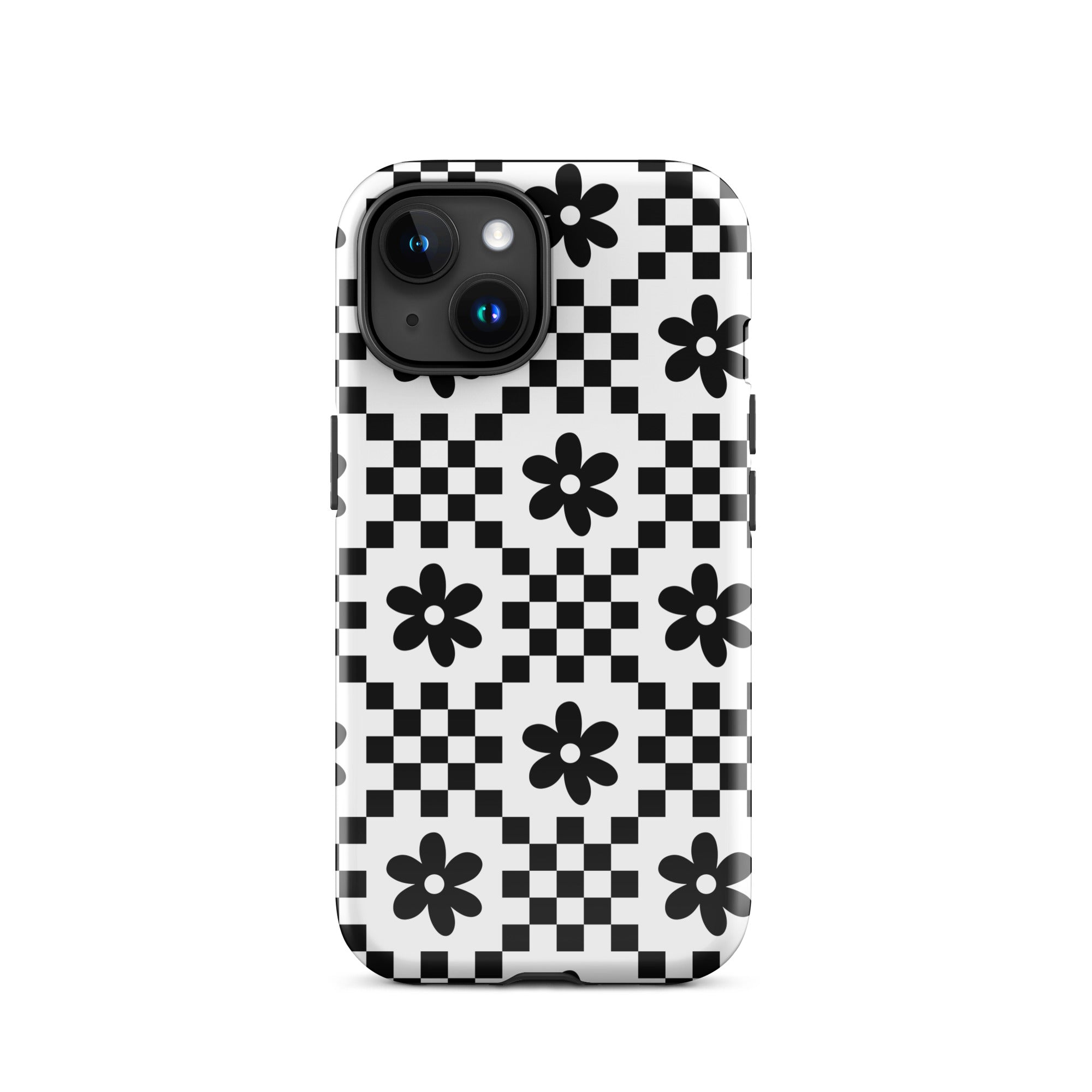 Monochrome Daisy iPhone Case iPhone 15 Glossy