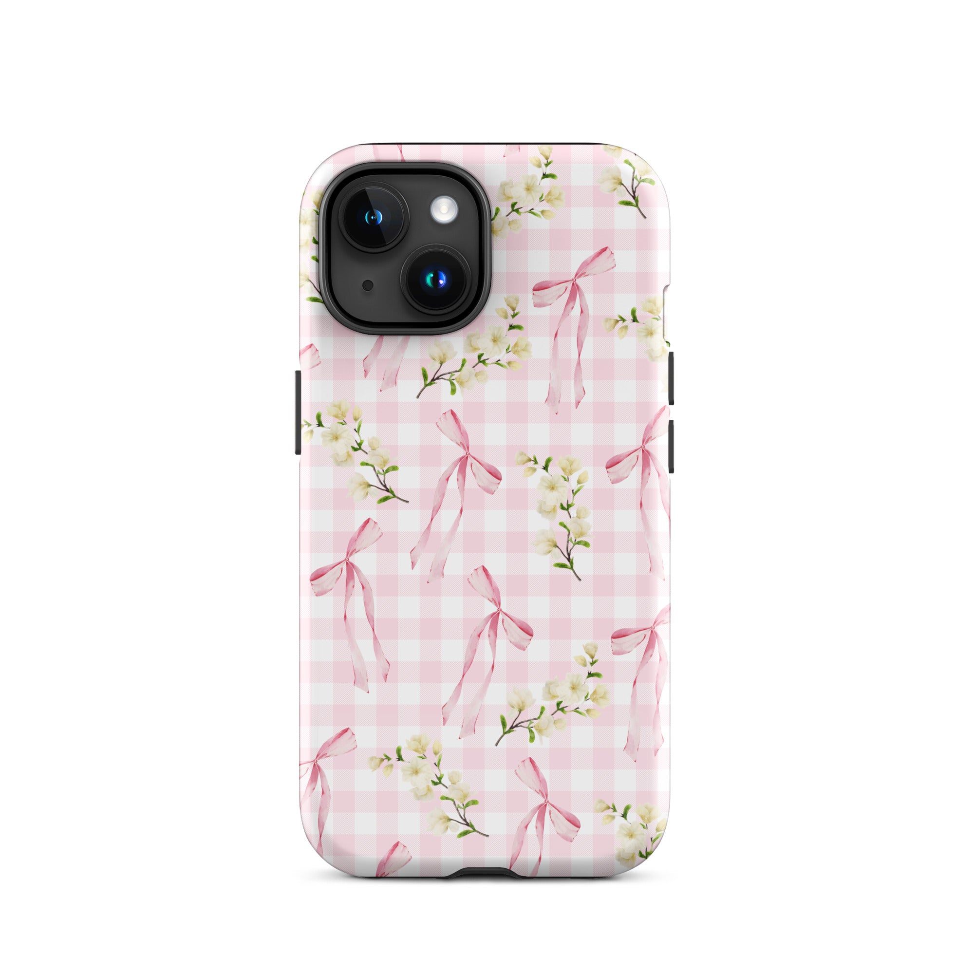 Pink Gingham Bows iPhone Case