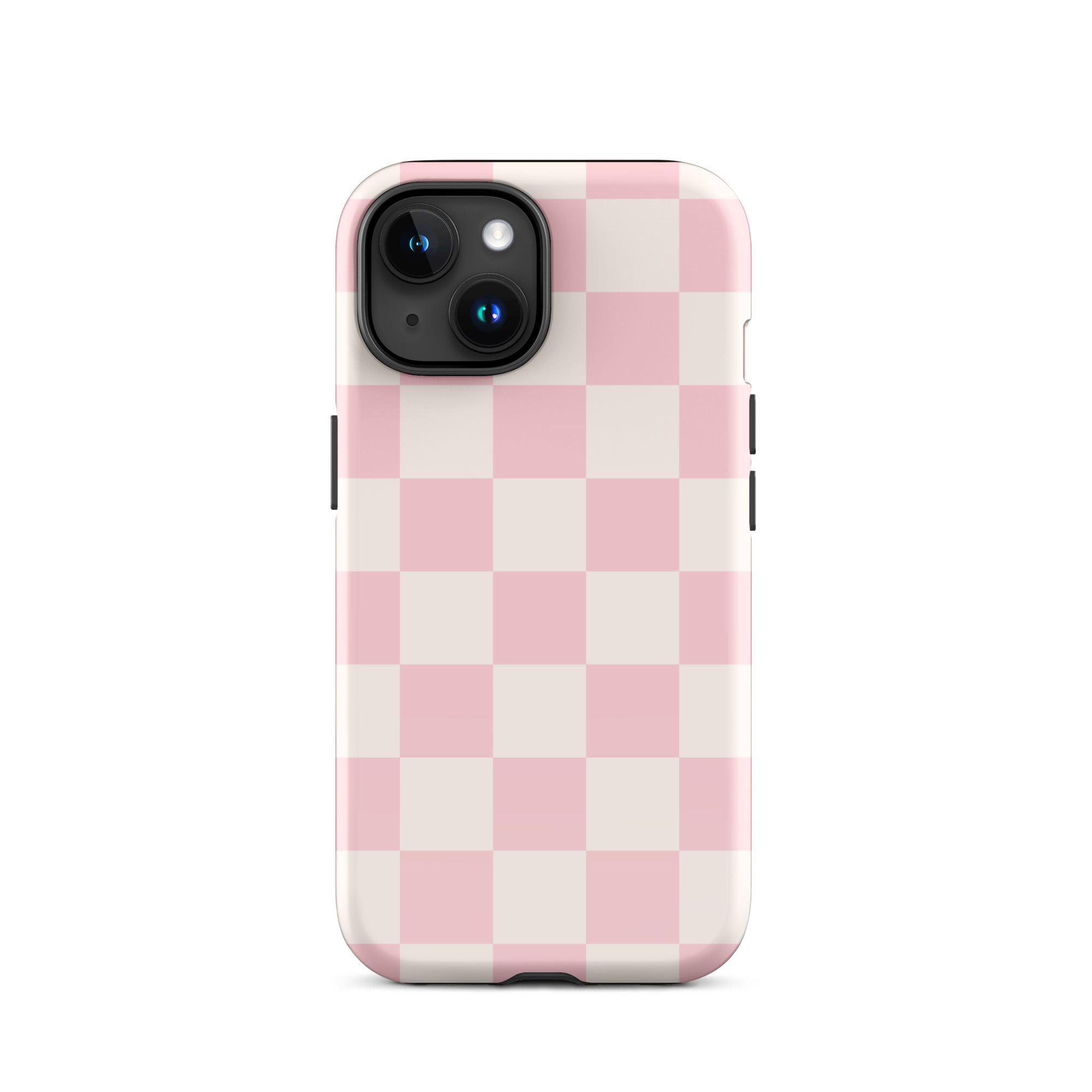 Light Pink & Beige Checkered iPhone Case