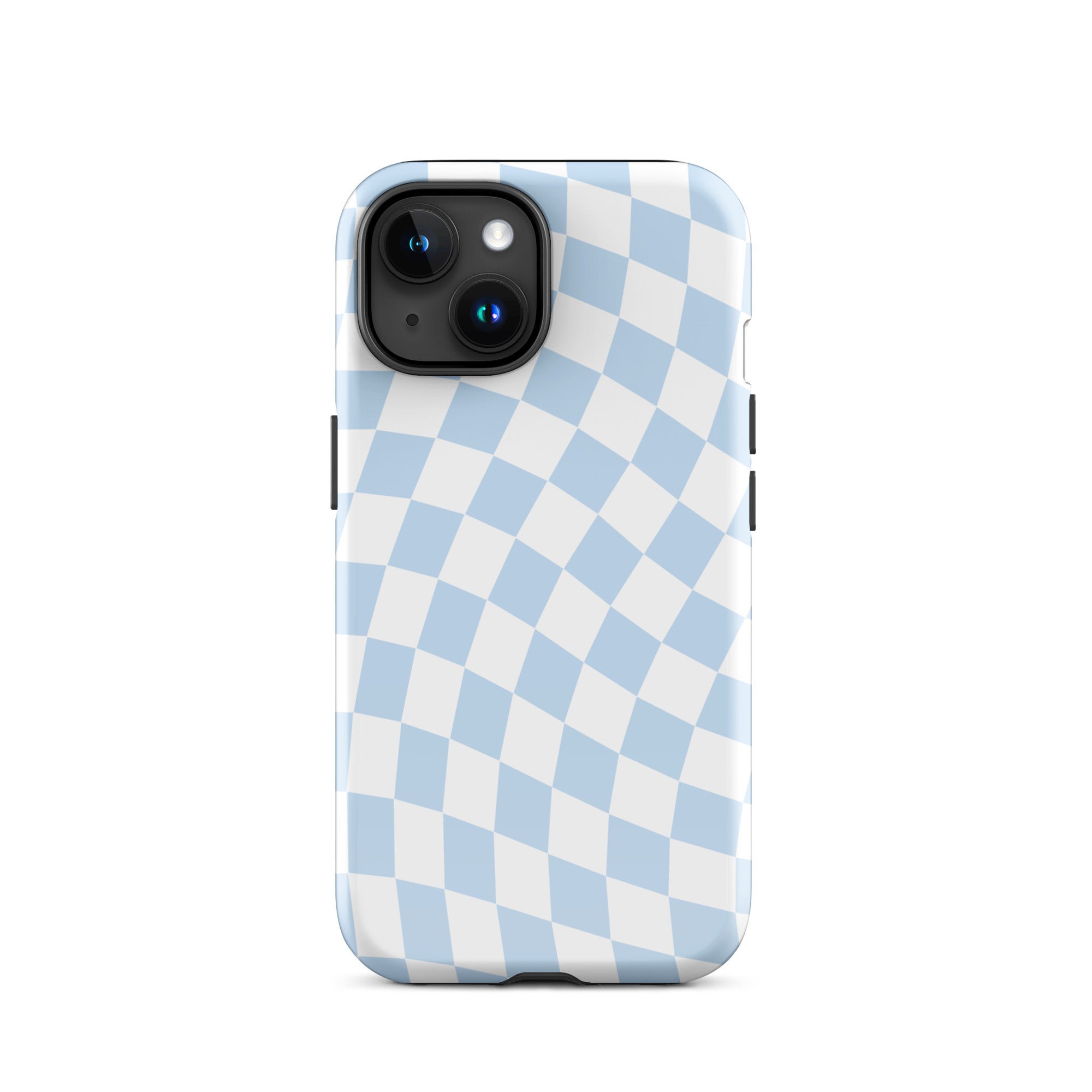 Blue Wavy Checkered iPhone Case