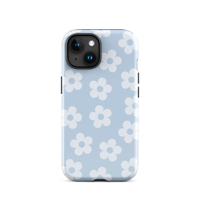 Blue Retro Flowers iPhone Case