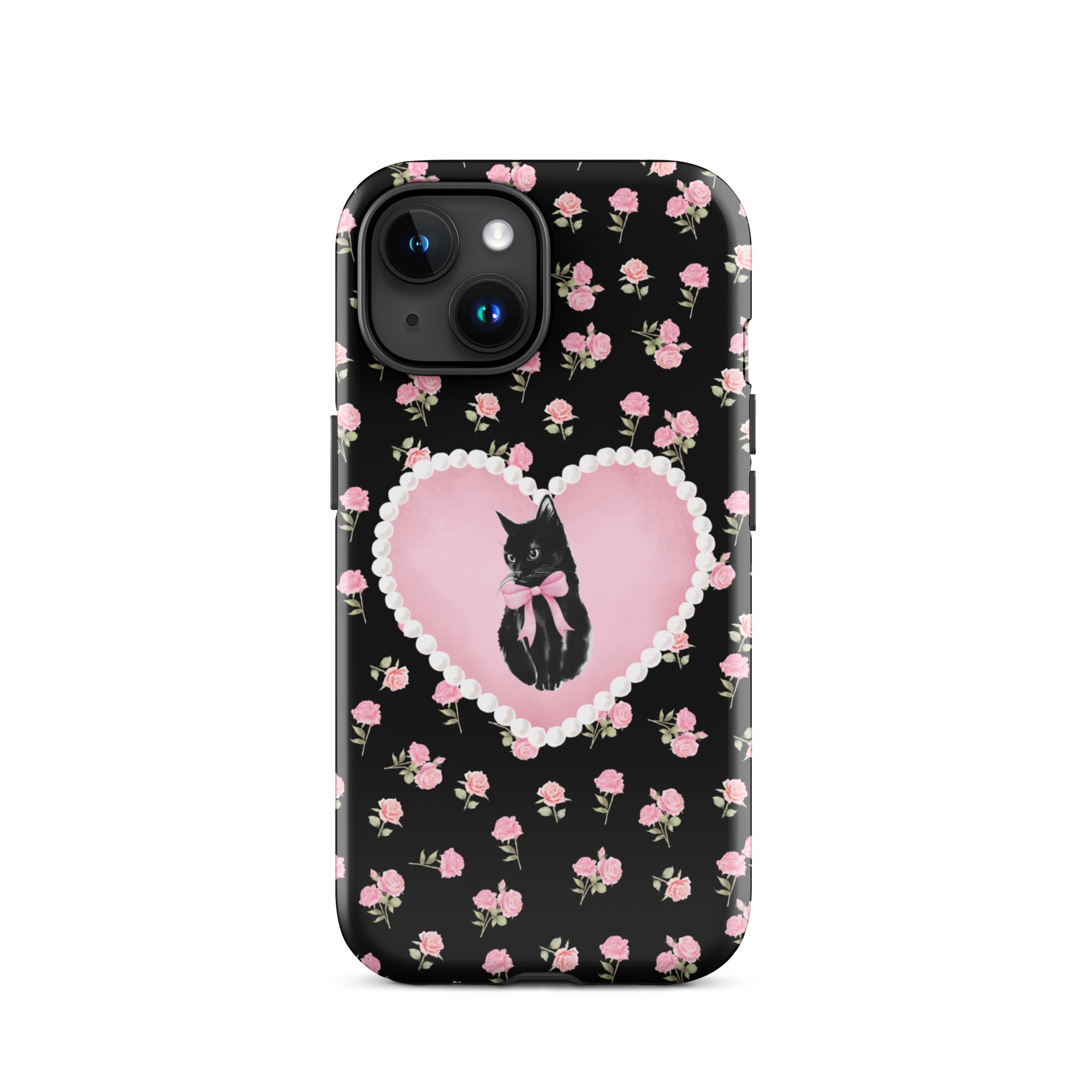 Black Féline Roses iPhone Case
