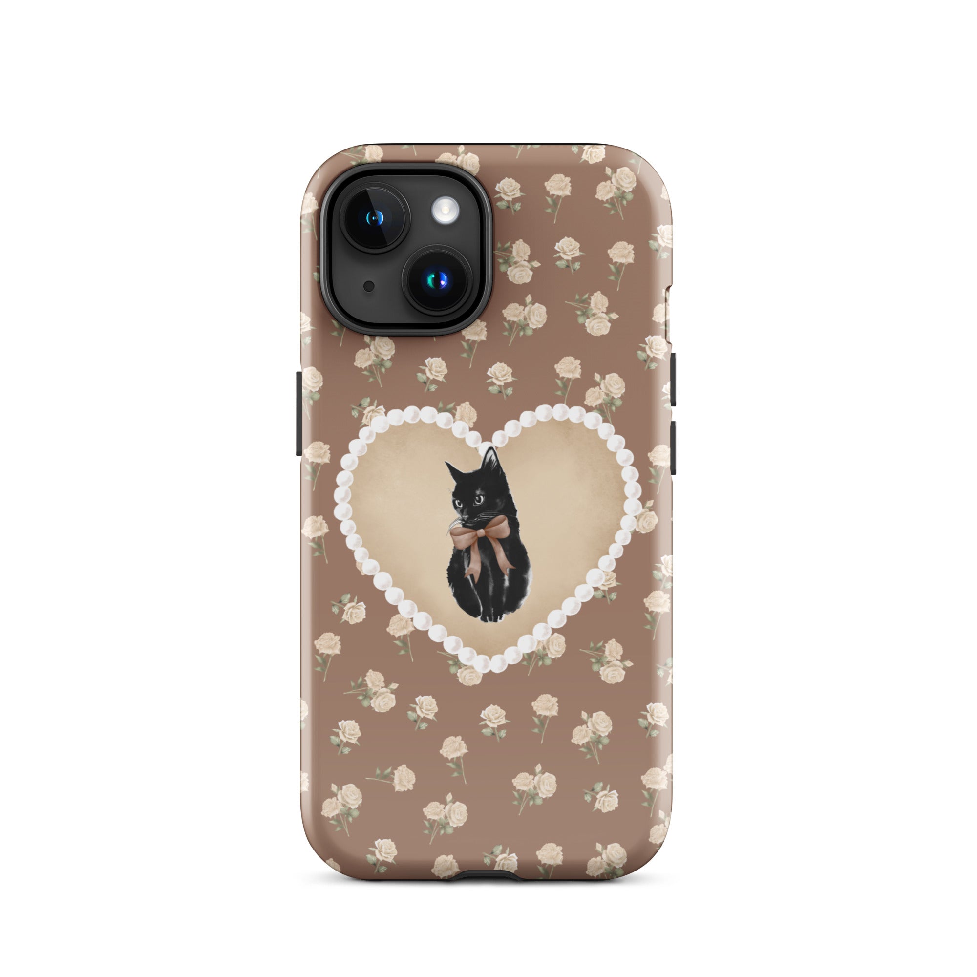 Brown Féline Roses iPhone Case