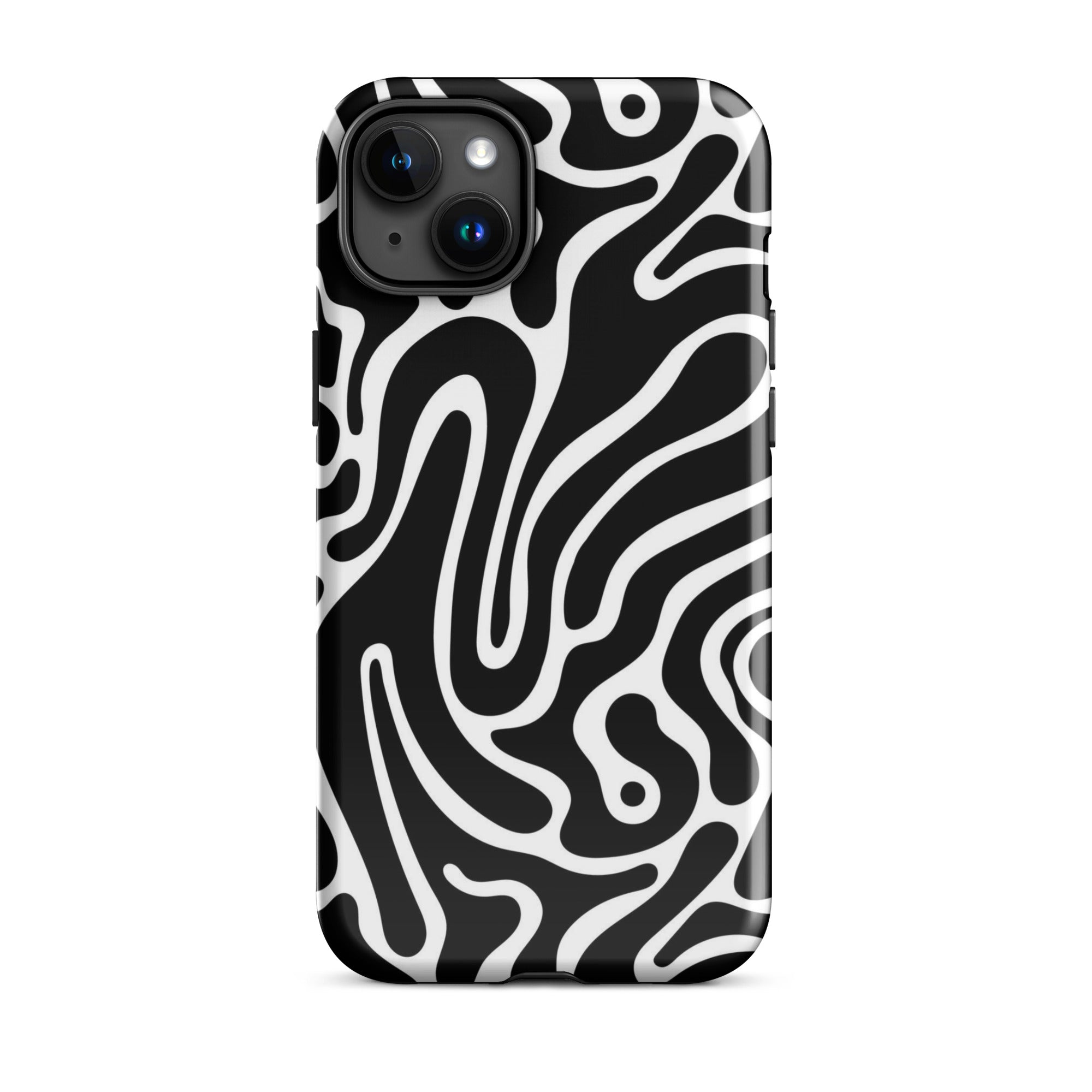 Wavy Noir iPhone Case iPhone 15 Plus Glossy