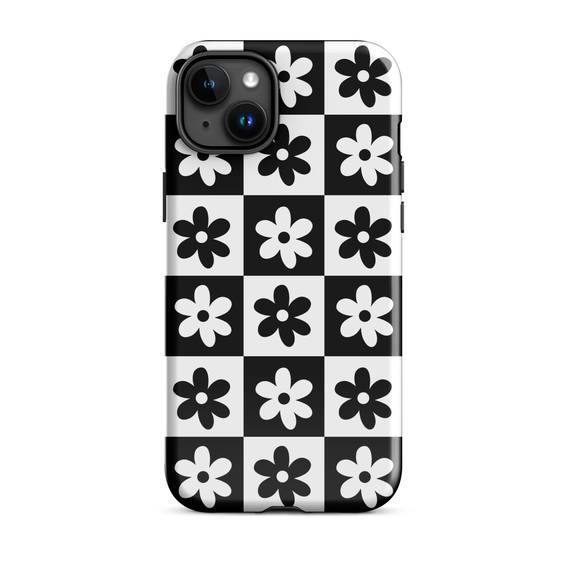 Black & White Garden iPhone Case iPhone 15 Plus Glossy