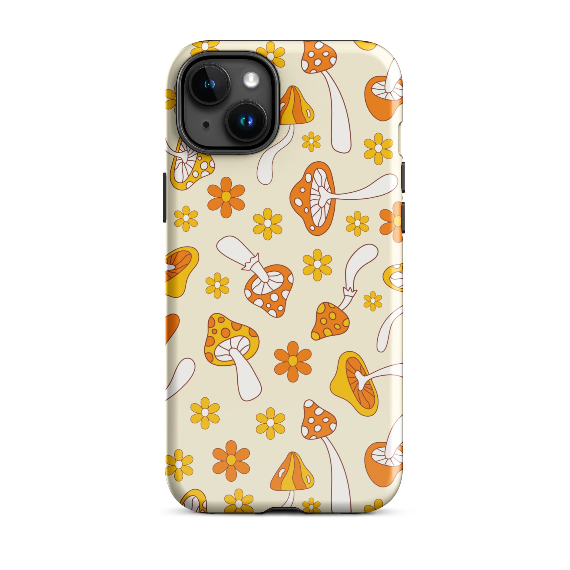 Retro Mushrooms iPhone Case iPhone 15 Plus Glossy