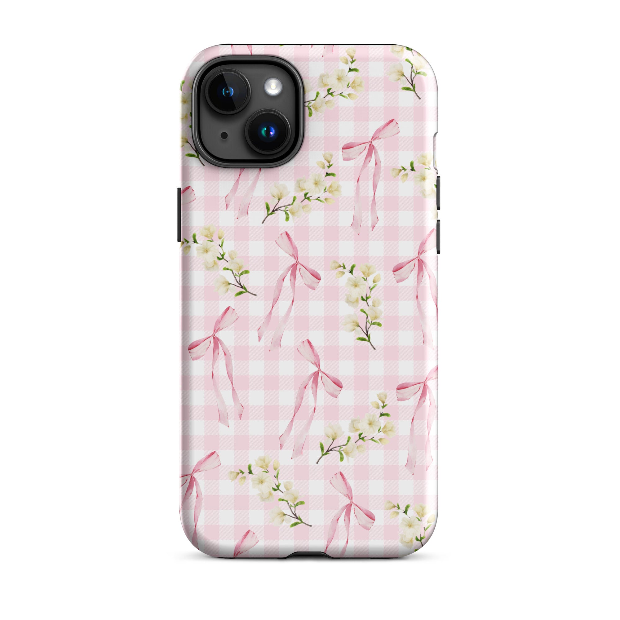 Pink Gingham Bows iPhone Case