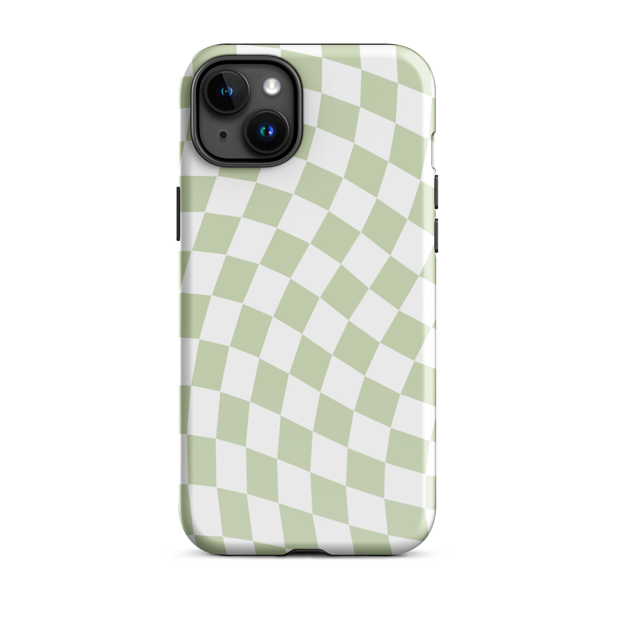 Light Green Wavy Checkered iPhone Case