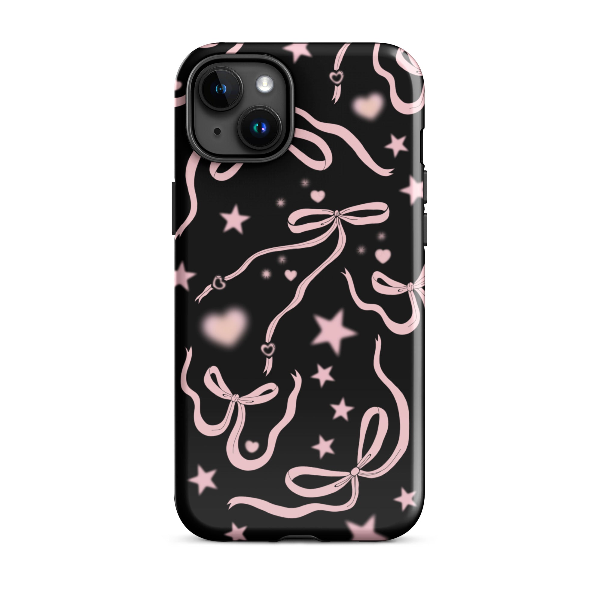 Black Cosmic Bows iPhone Case