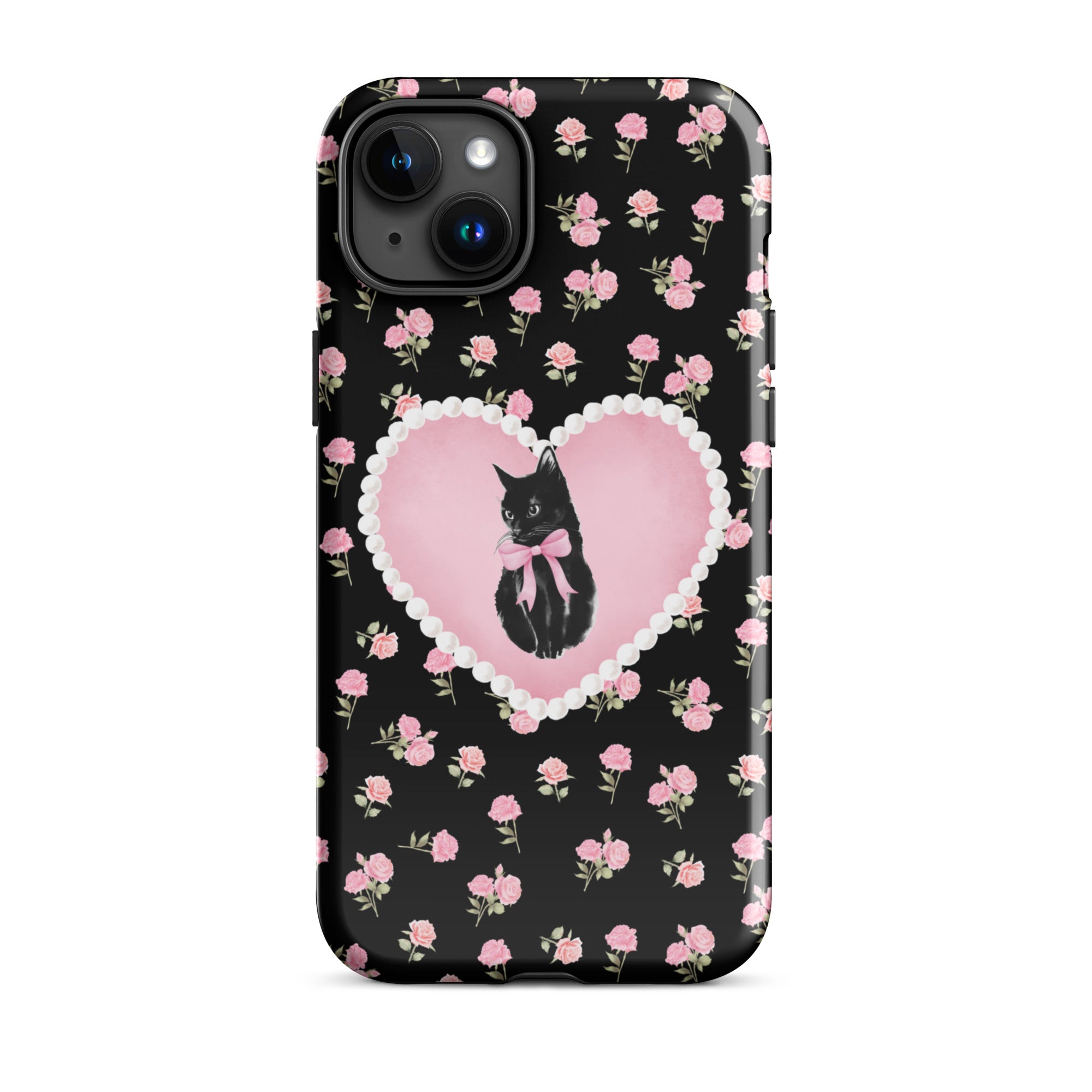 Black Féline Roses iPhone Case