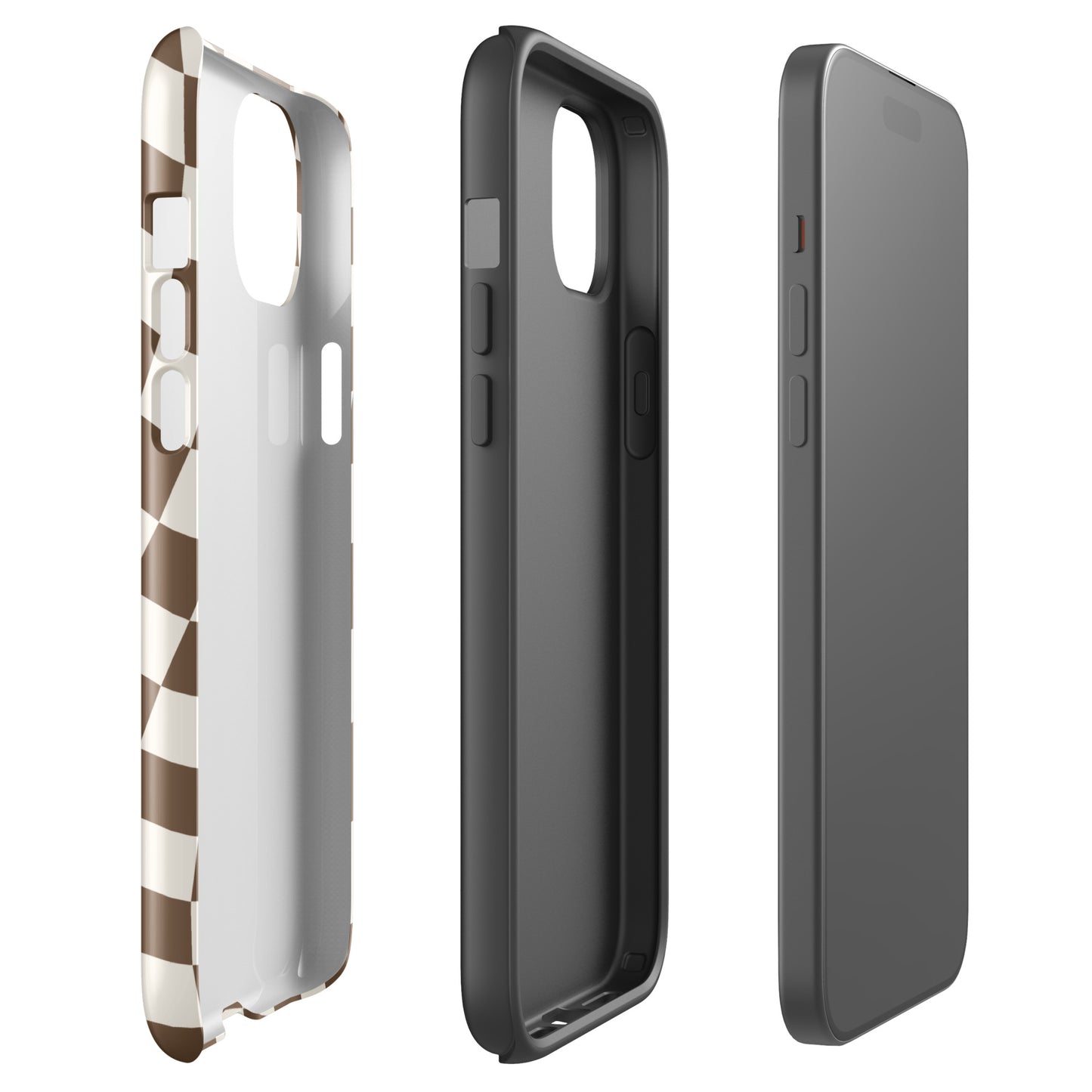 Brown Wavy Checkered iPhone Case