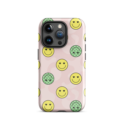 Preppy Smiley Faces iPhone Case iPhone 15 Pro Glossy