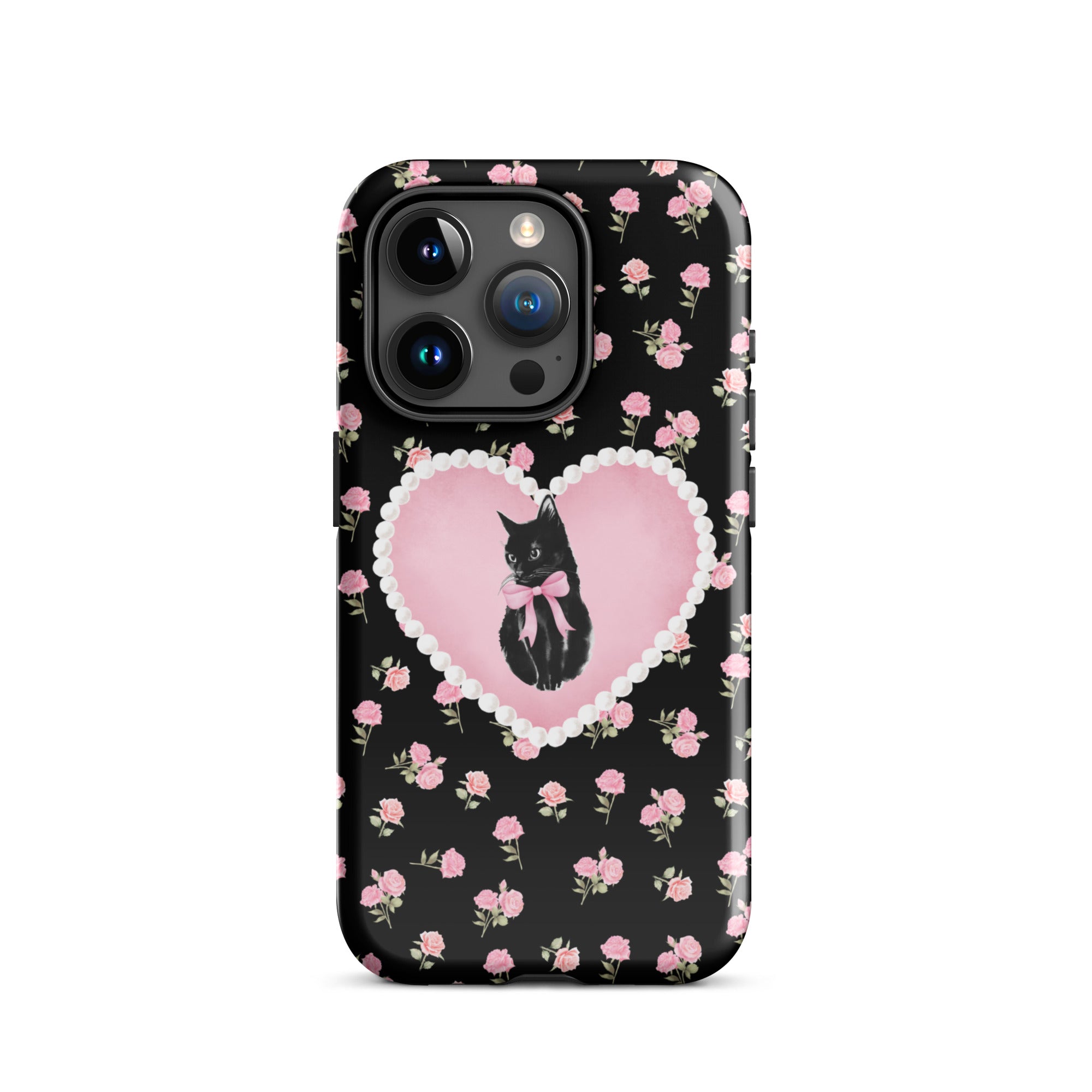 Black Féline Roses iPhone Case