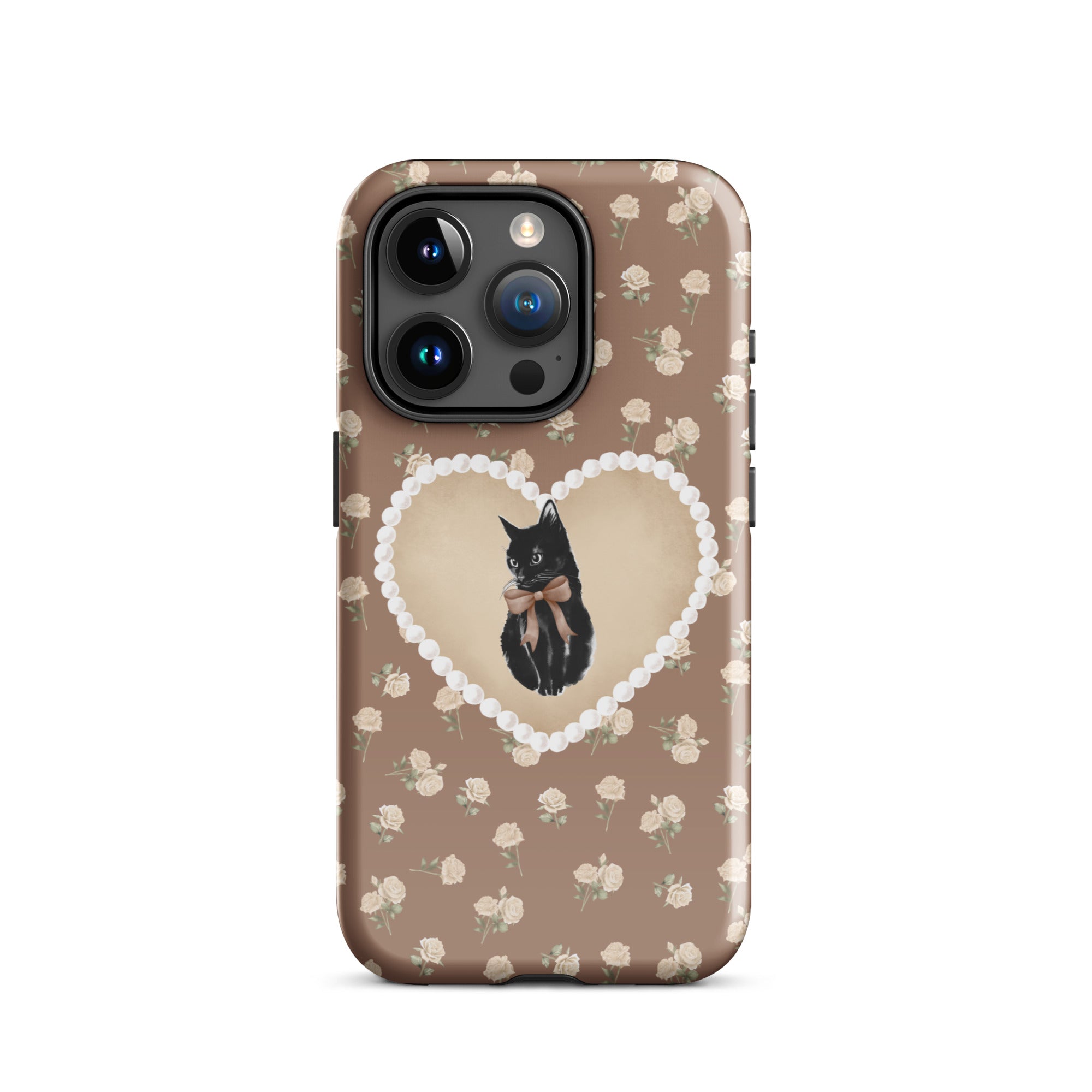 Brown Féline Roses iPhone Case