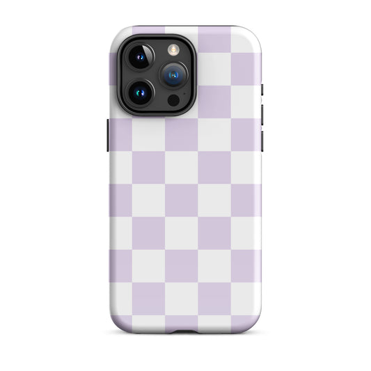 Pastel Purple Checkered iPhone Case iPhone 15 Pro Max Glossy