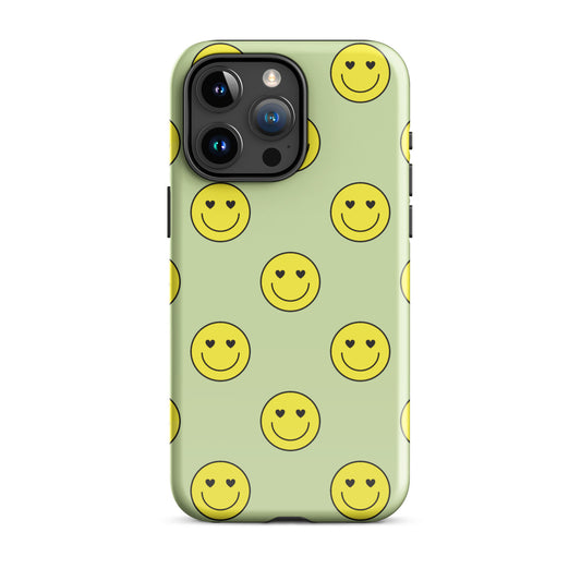 Neon Smiley Faces iPhone Case iPhone 15 Pro Max Glossy