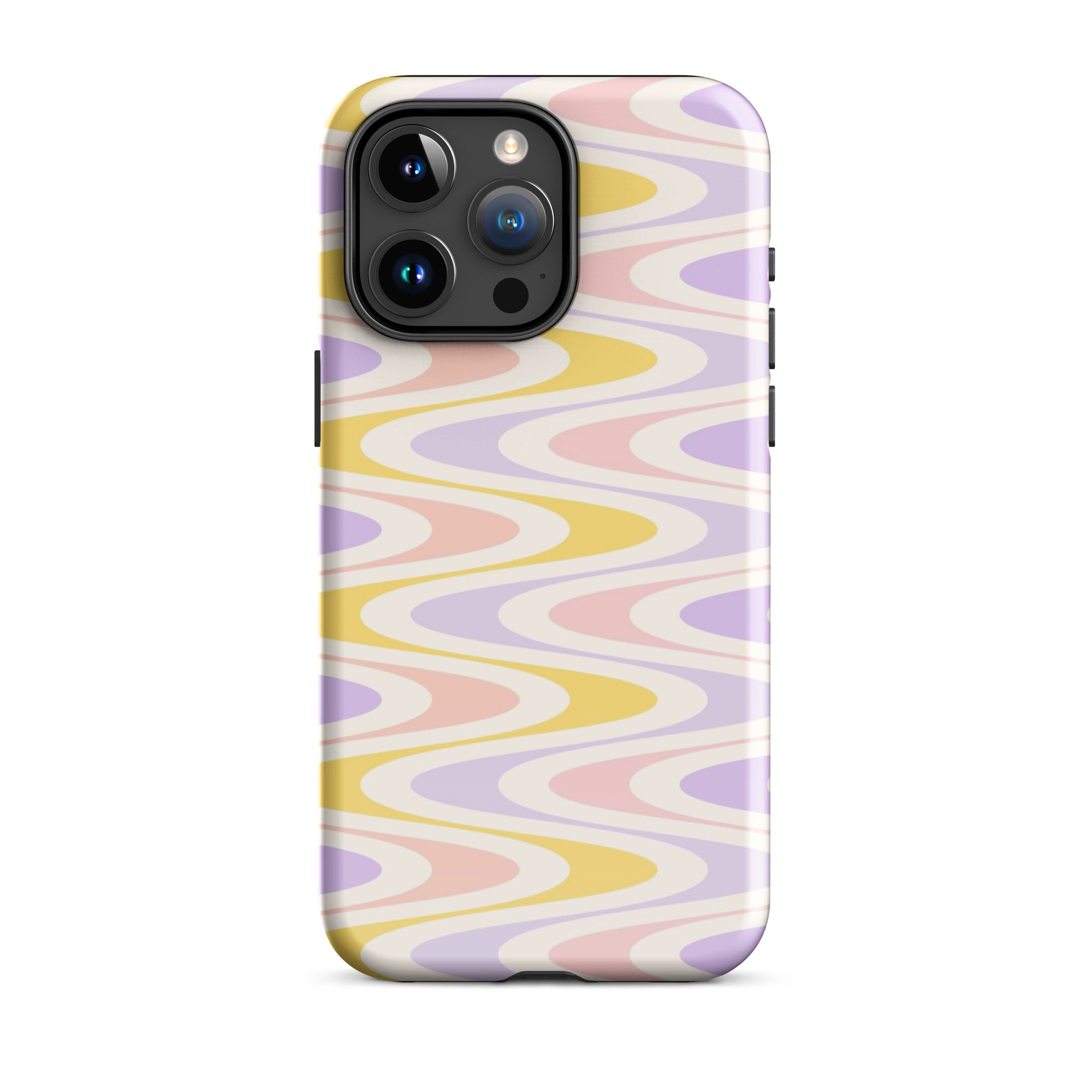 Pastel Retro Wavy iPhone Case iPhone 15 Pro Max Glossy