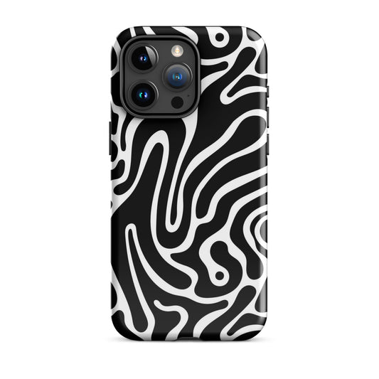Wavy Noir iPhone Case iPhone 15 Pro Max Glossy