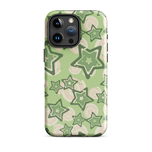 Y2K Green Star iPhone Case iPhone 15 Pro Max Glossy