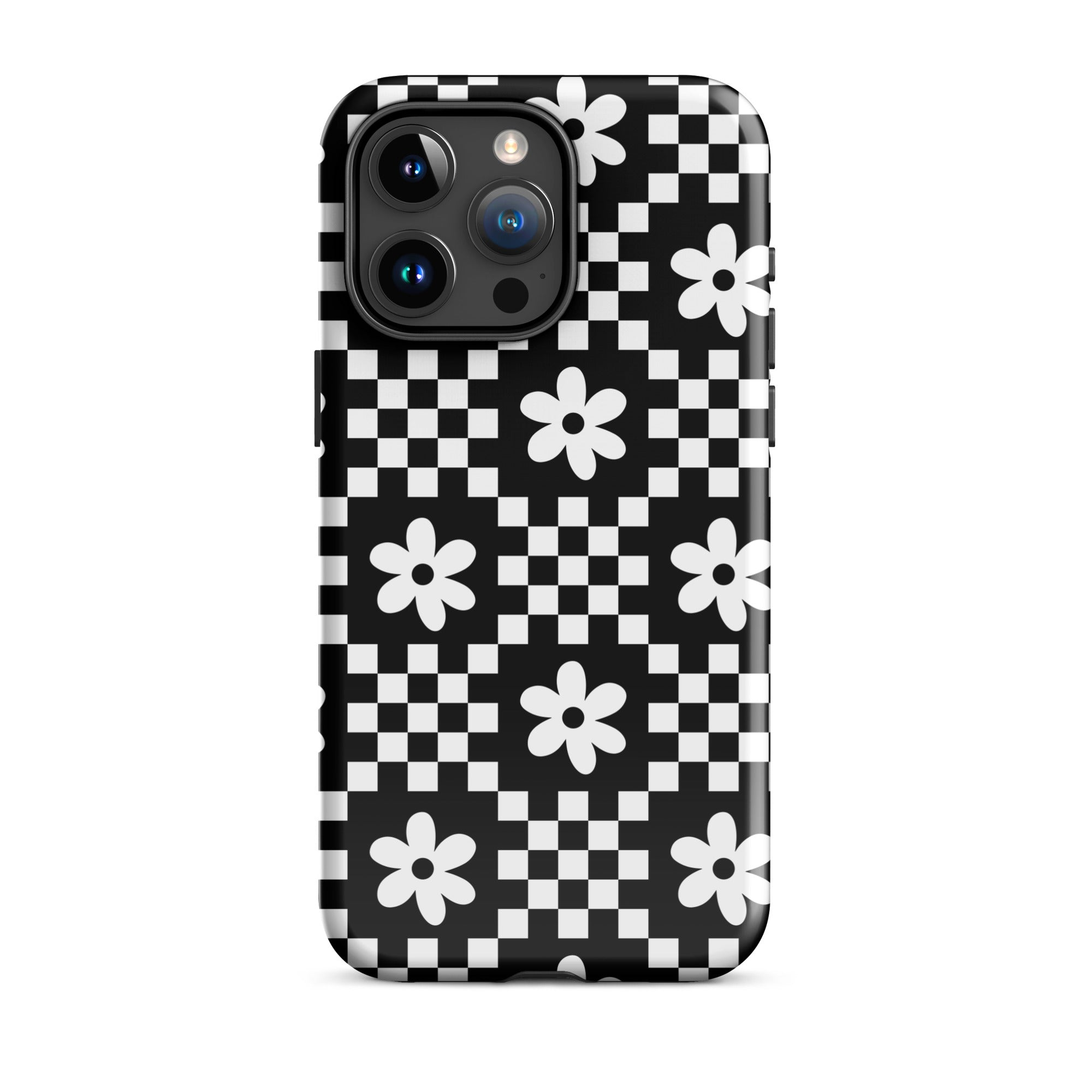 Checkerboard Daisy iPhone Case iPhone 15 Pro Max Glossy