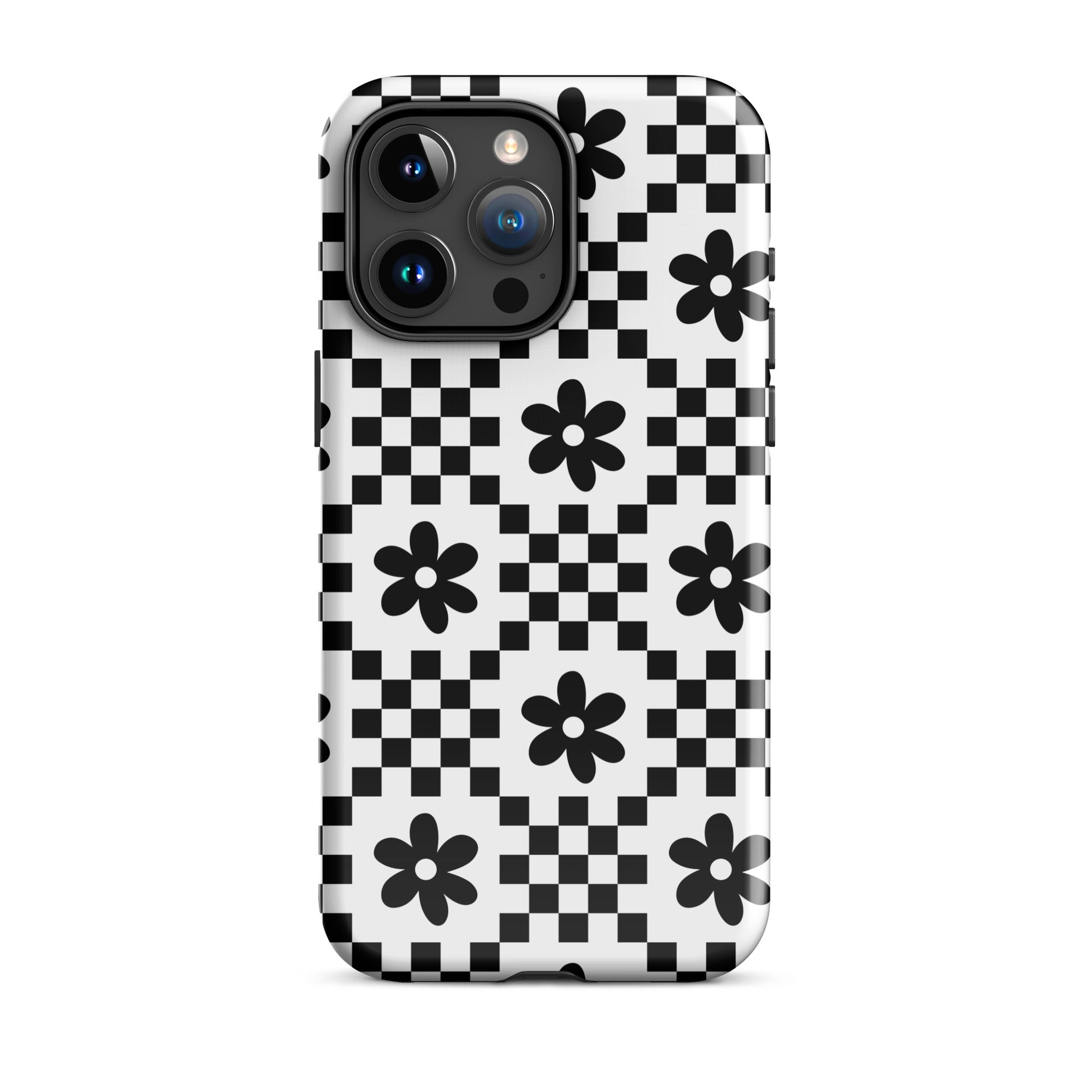 Monochrome Daisy iPhone Case iPhone 15 Pro Max Glossy