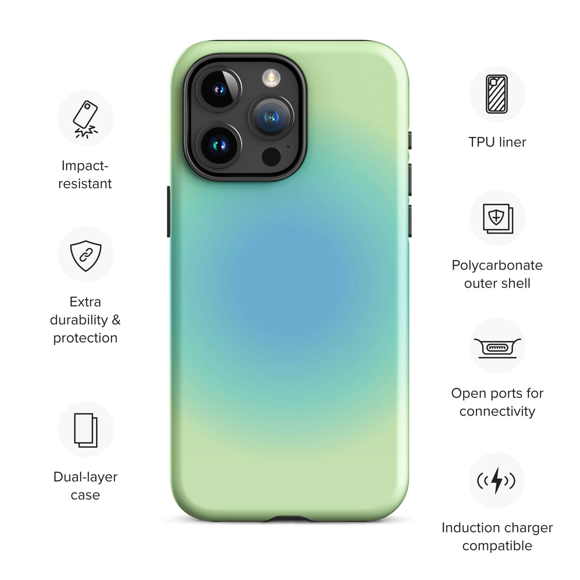 Blue & Green Aura iPhone Case