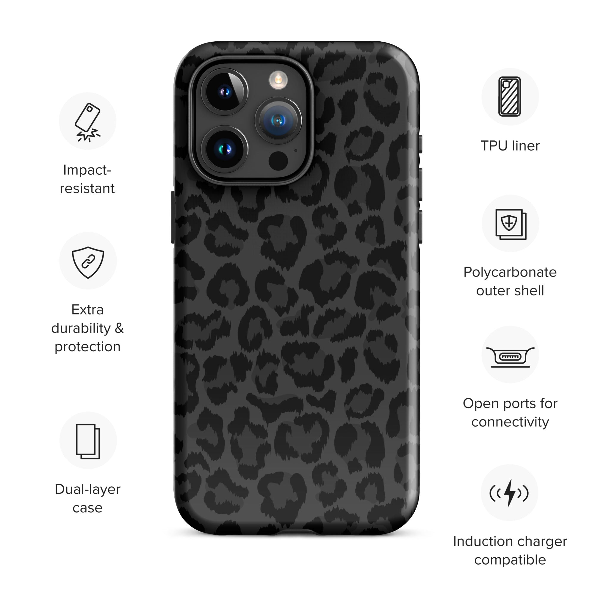 Black Leopard iPhone Case