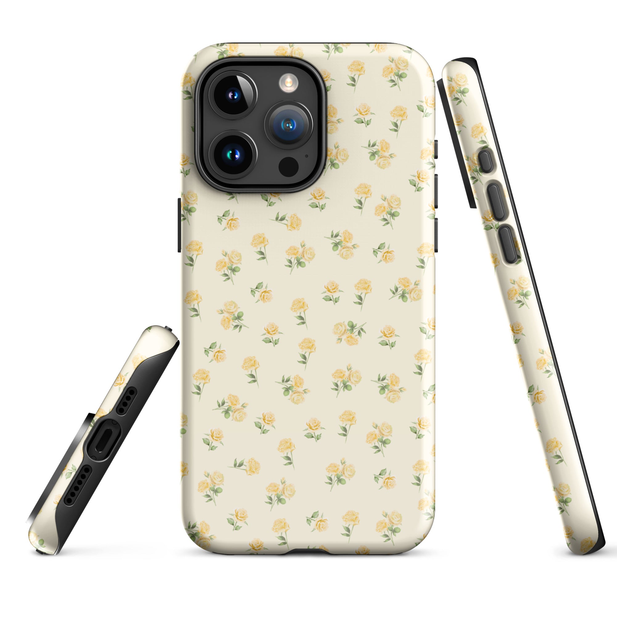 Yellow Ditsy Roses iPhone Case
