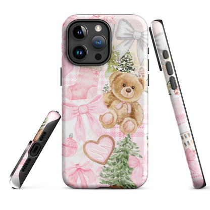 Pink Christmas Collage iPhone Case