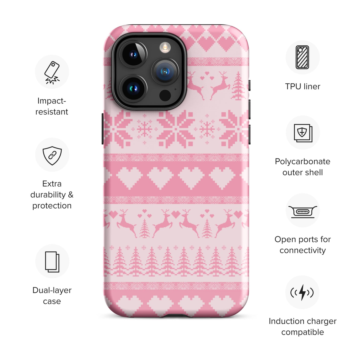 Pink Christmas Sweater iPhone Case