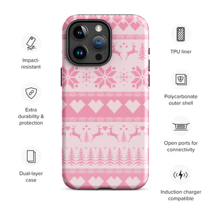 Pink Christmas Sweater iPhone Case