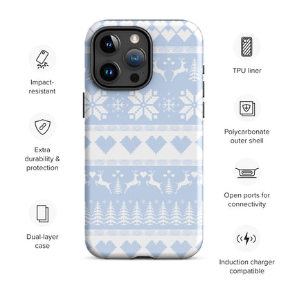 Blue Christmas Sweater iPhone Case