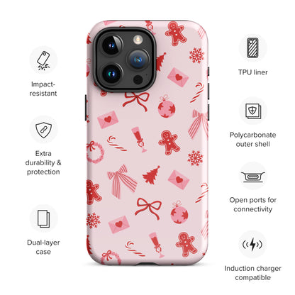 Pink & Red Holiday iPhone Case