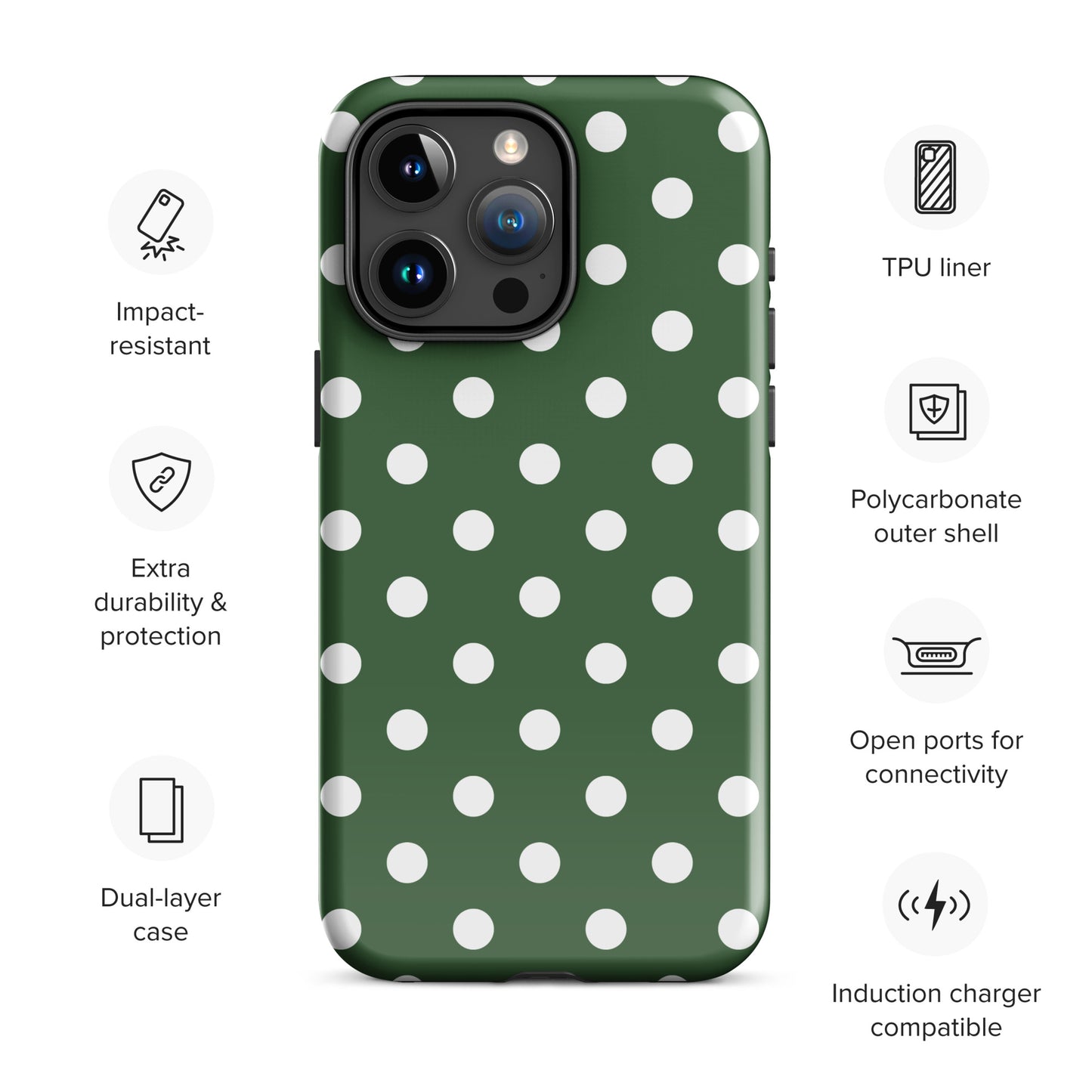 Green Polka Dots iPhone Case