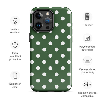 Green Polka Dots iPhone Case