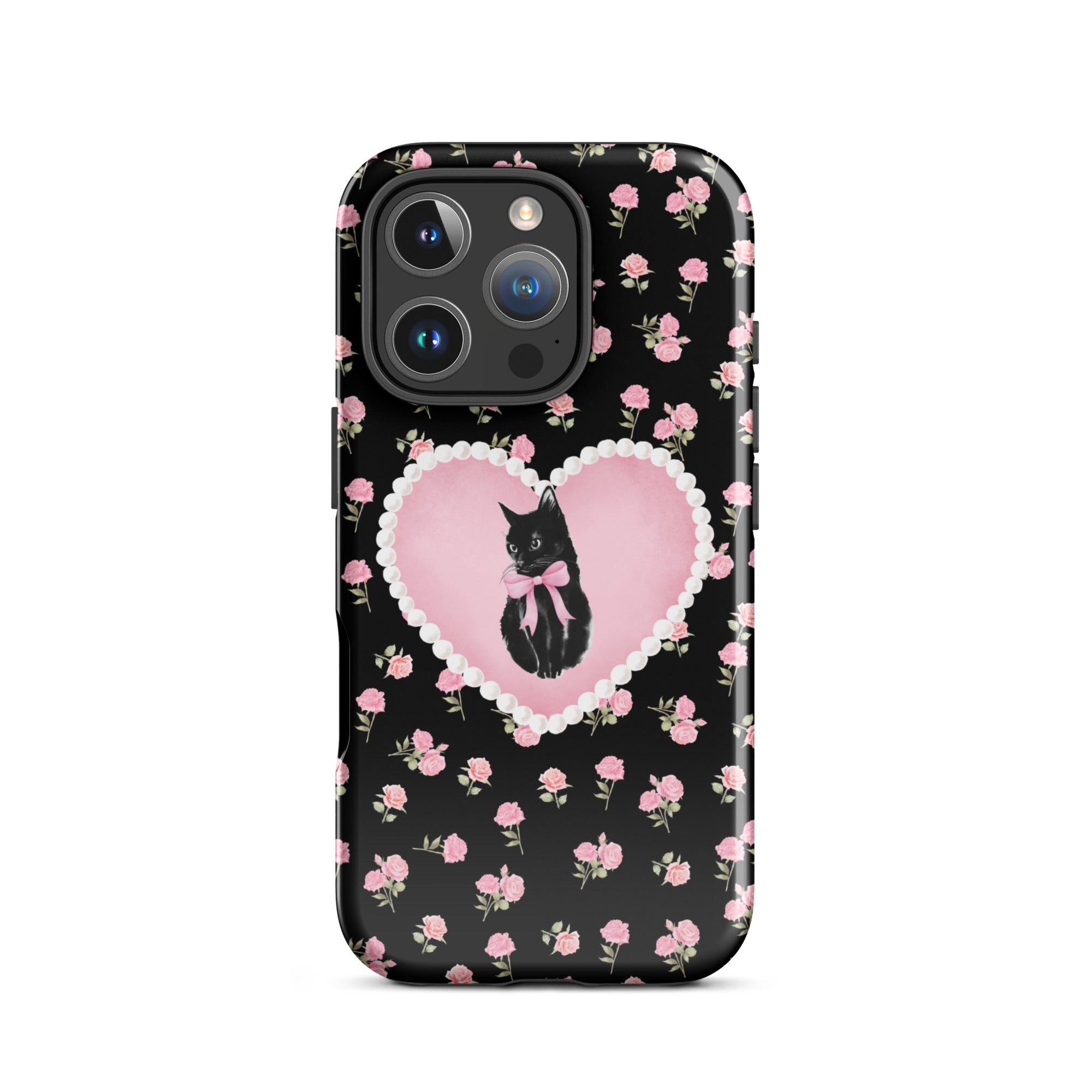 Black Féline Roses iPhone Case
