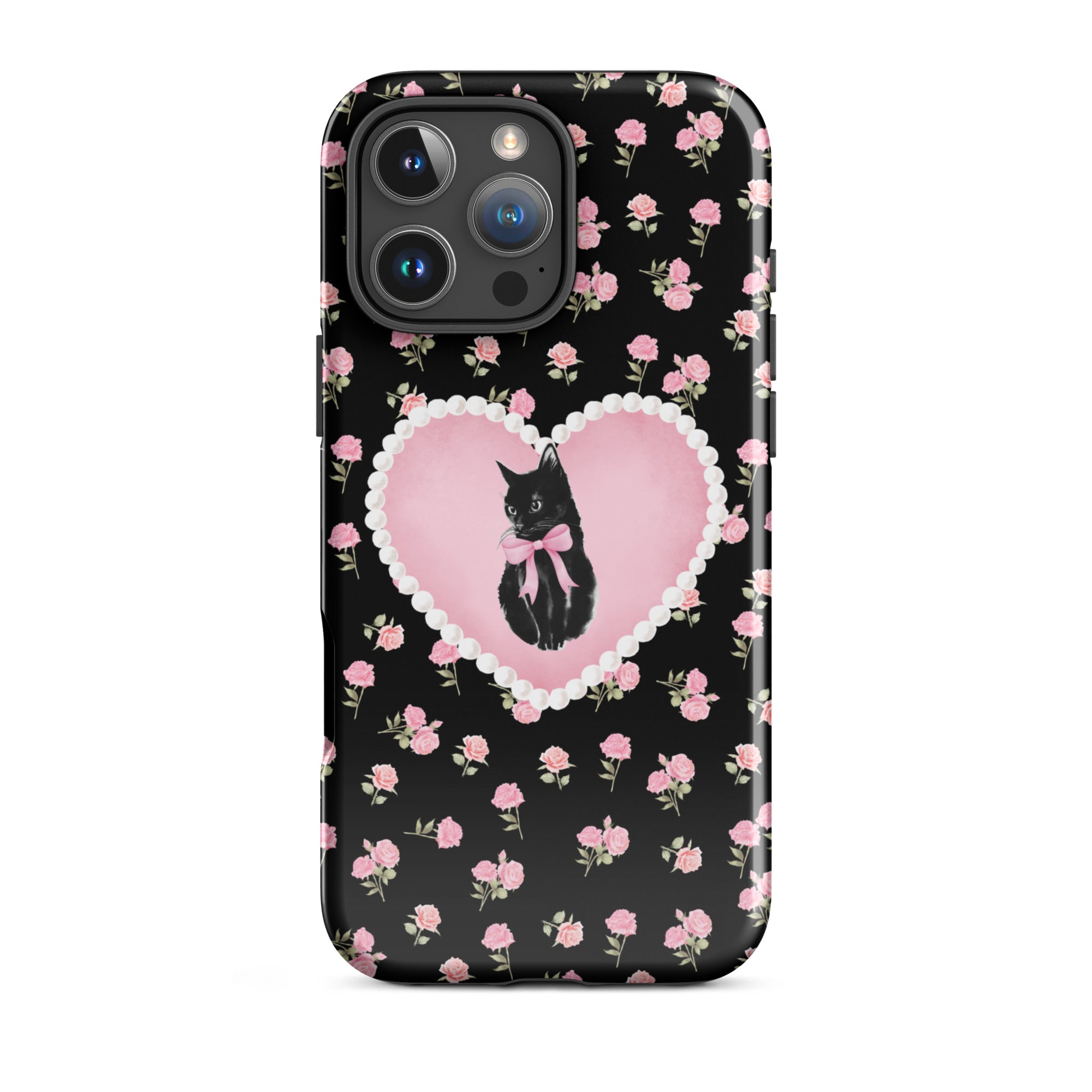 Black Féline Roses iPhone Case