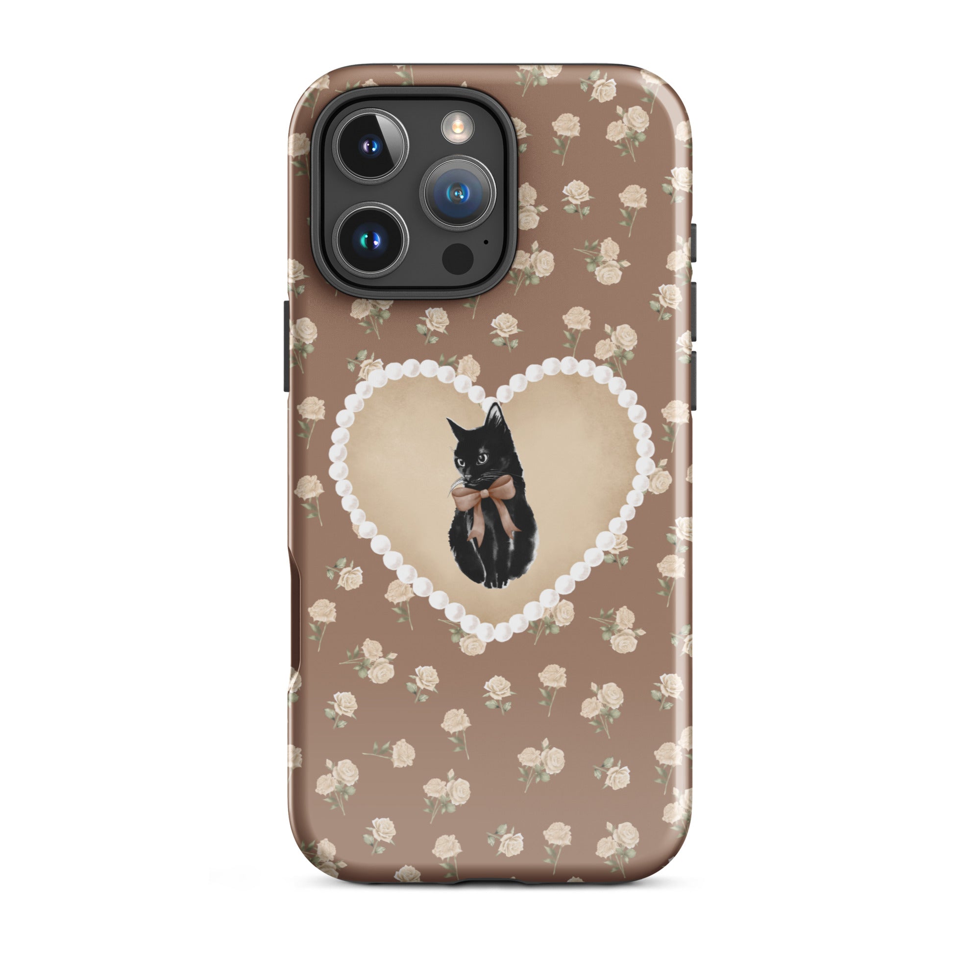 Brown Féline Roses iPhone Case